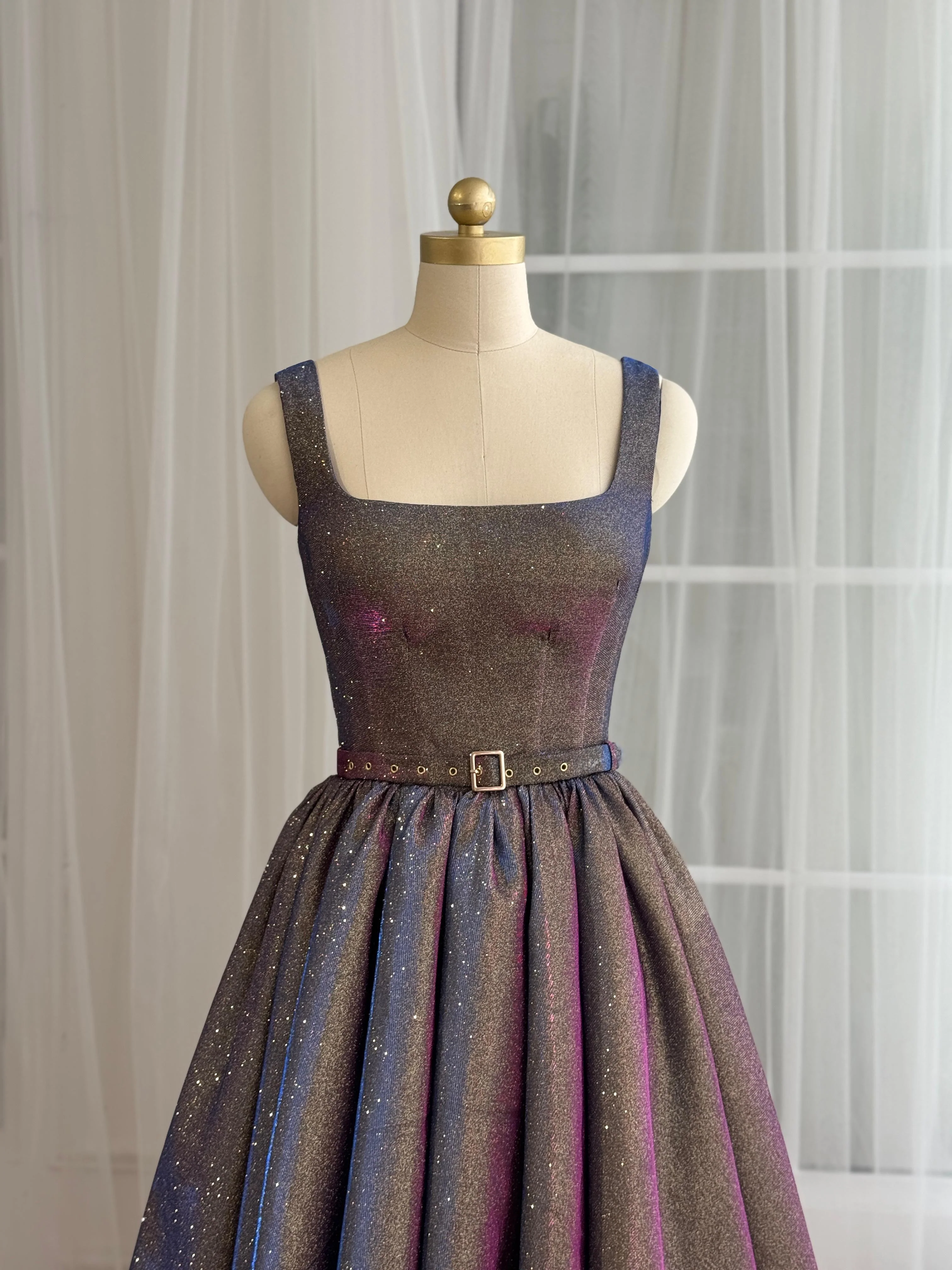 Amethyst Shimmer Midi Dress - Image 2