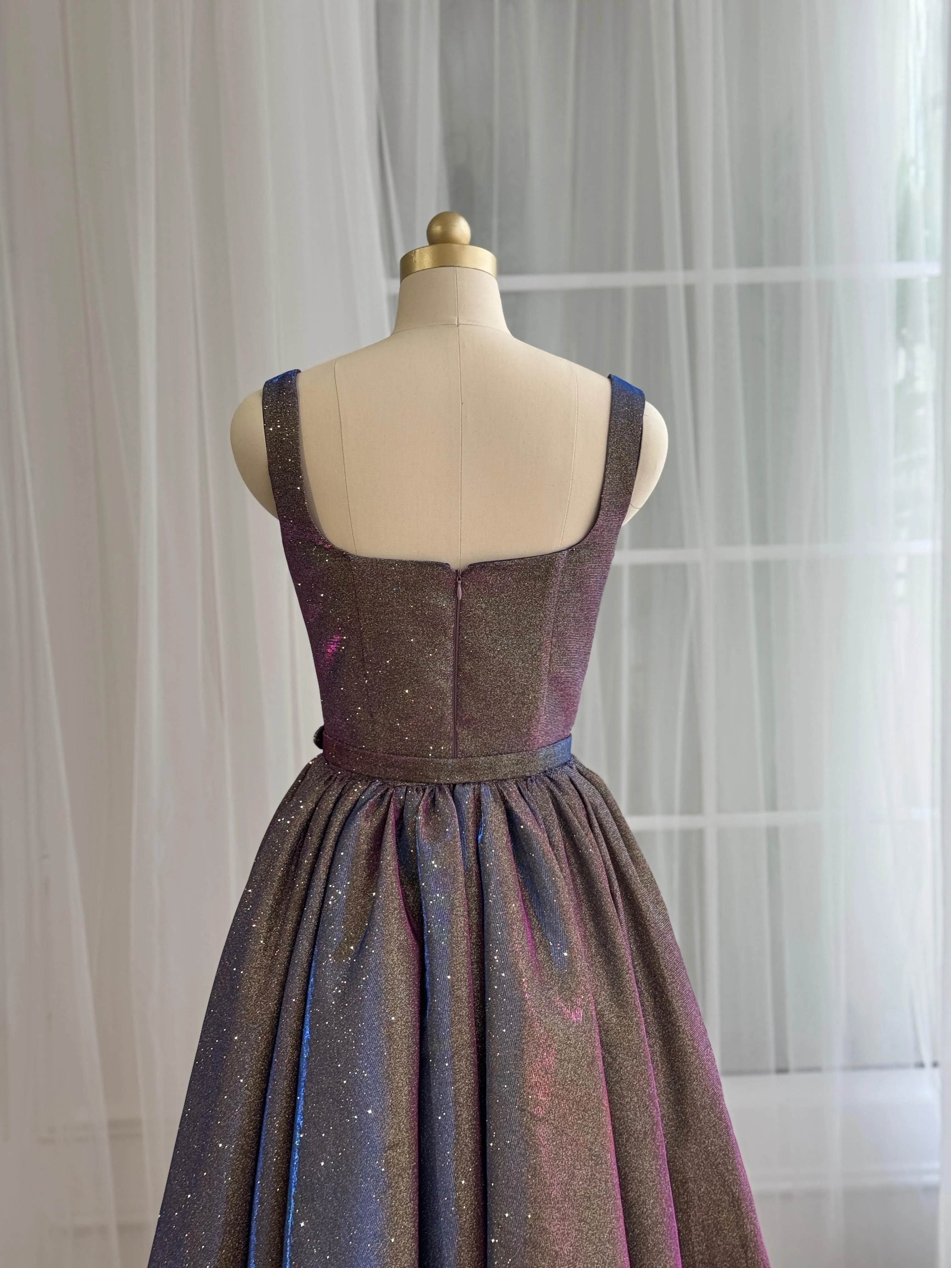 Amethyst Shimmer Midi Dress - Image 4