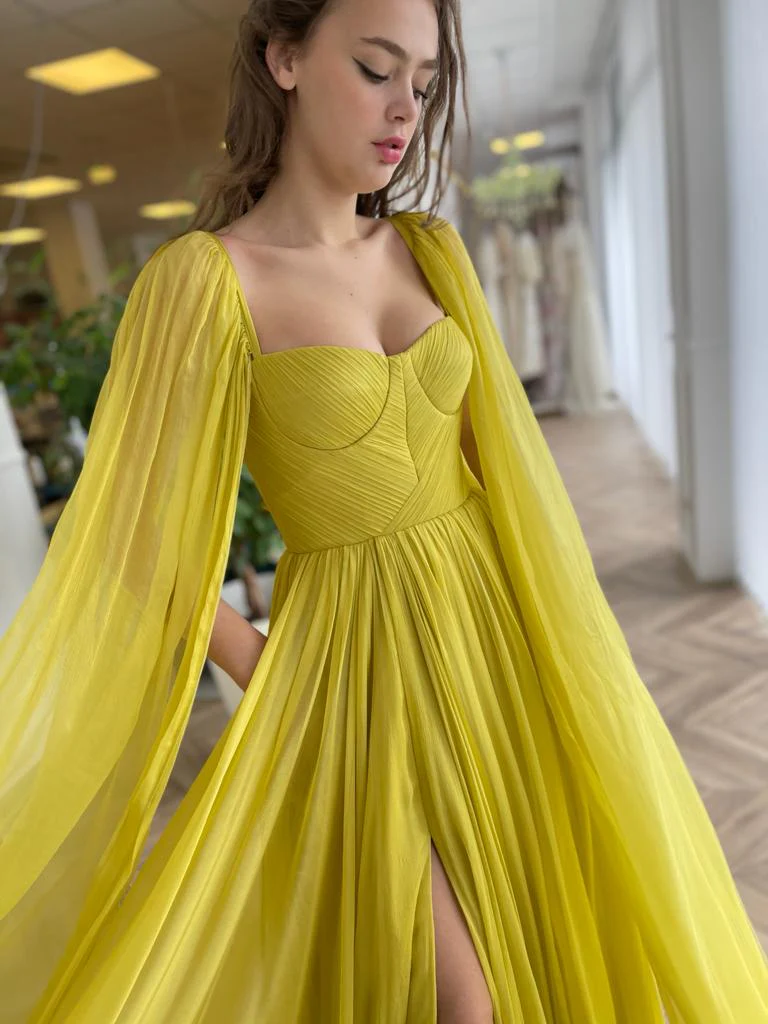 Anna Silky Citrine Gown