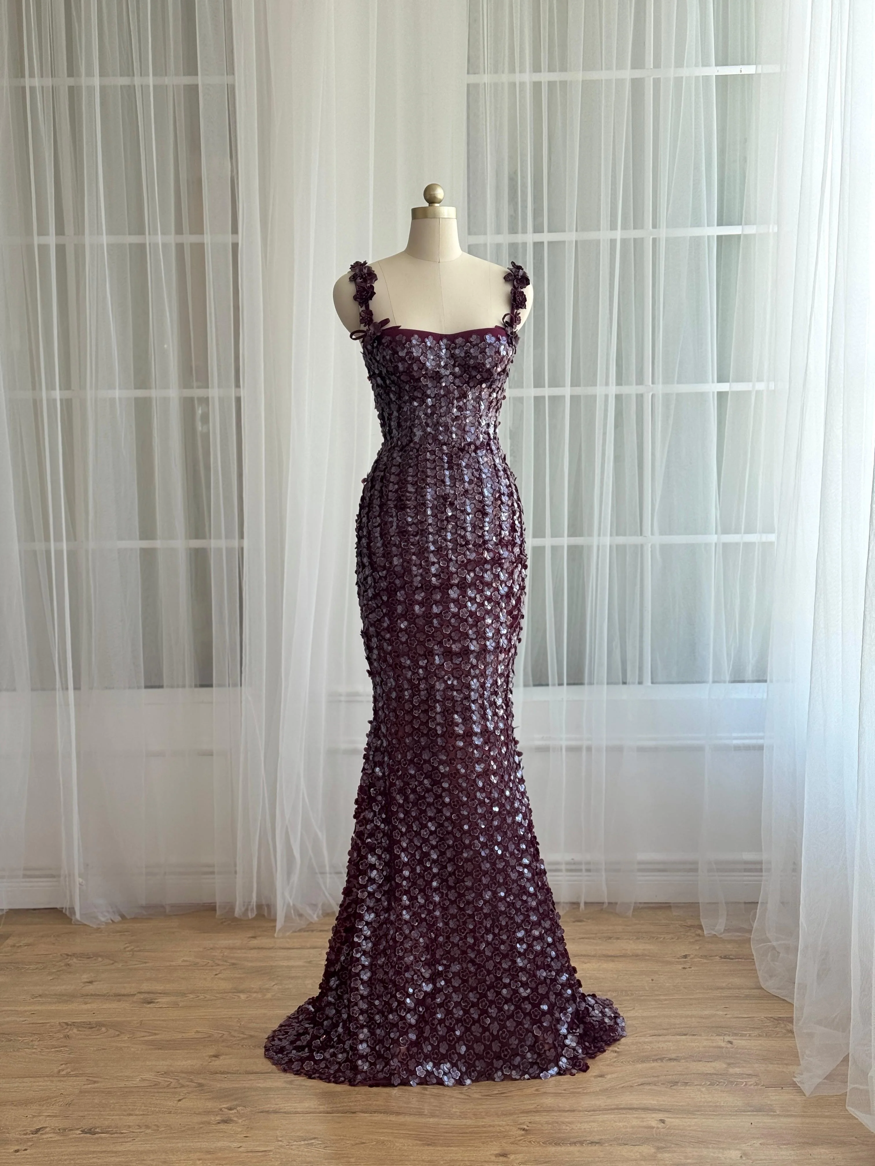 Aubergine Verse Gown