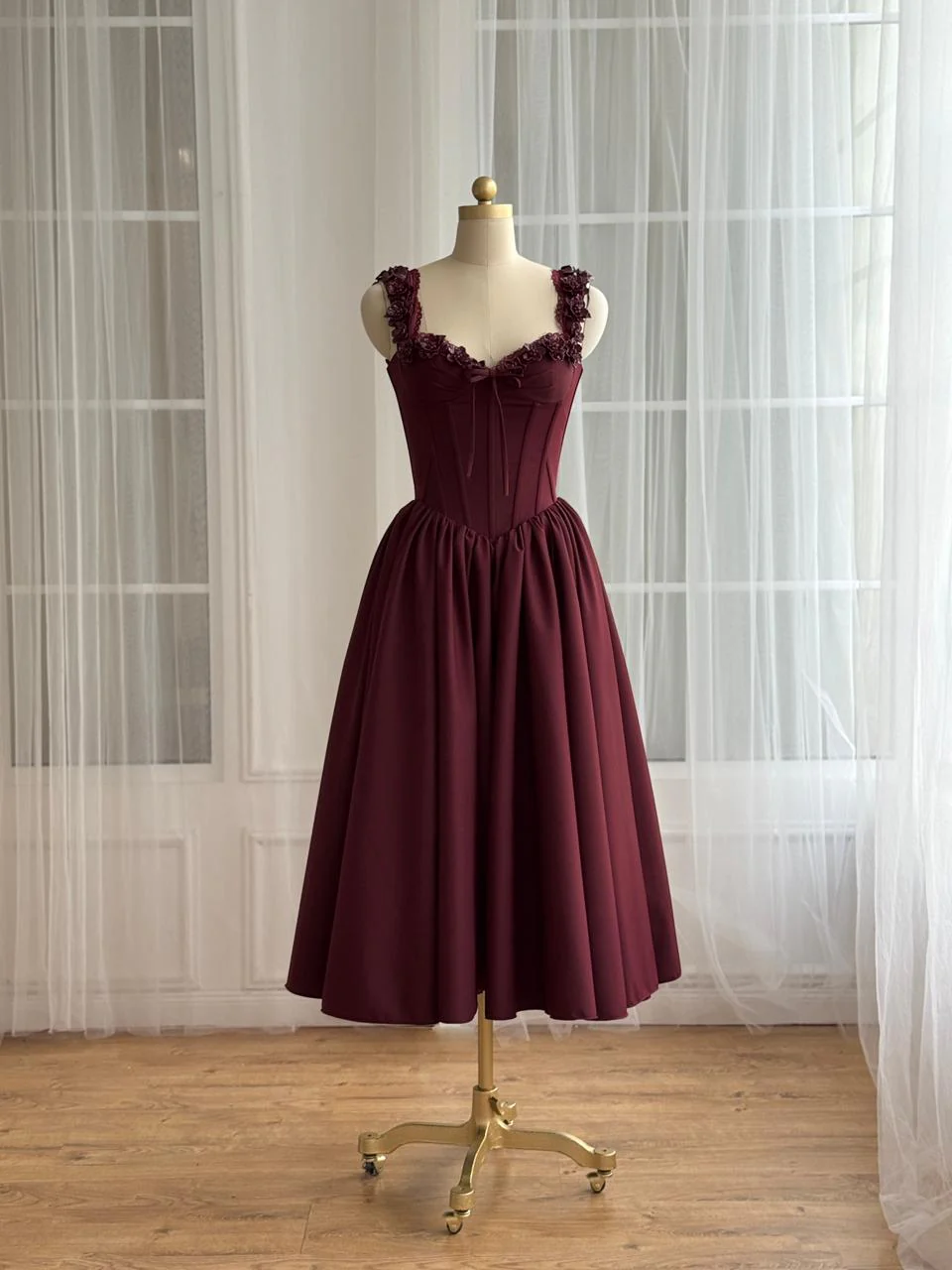 Berry Lace Midi Dress