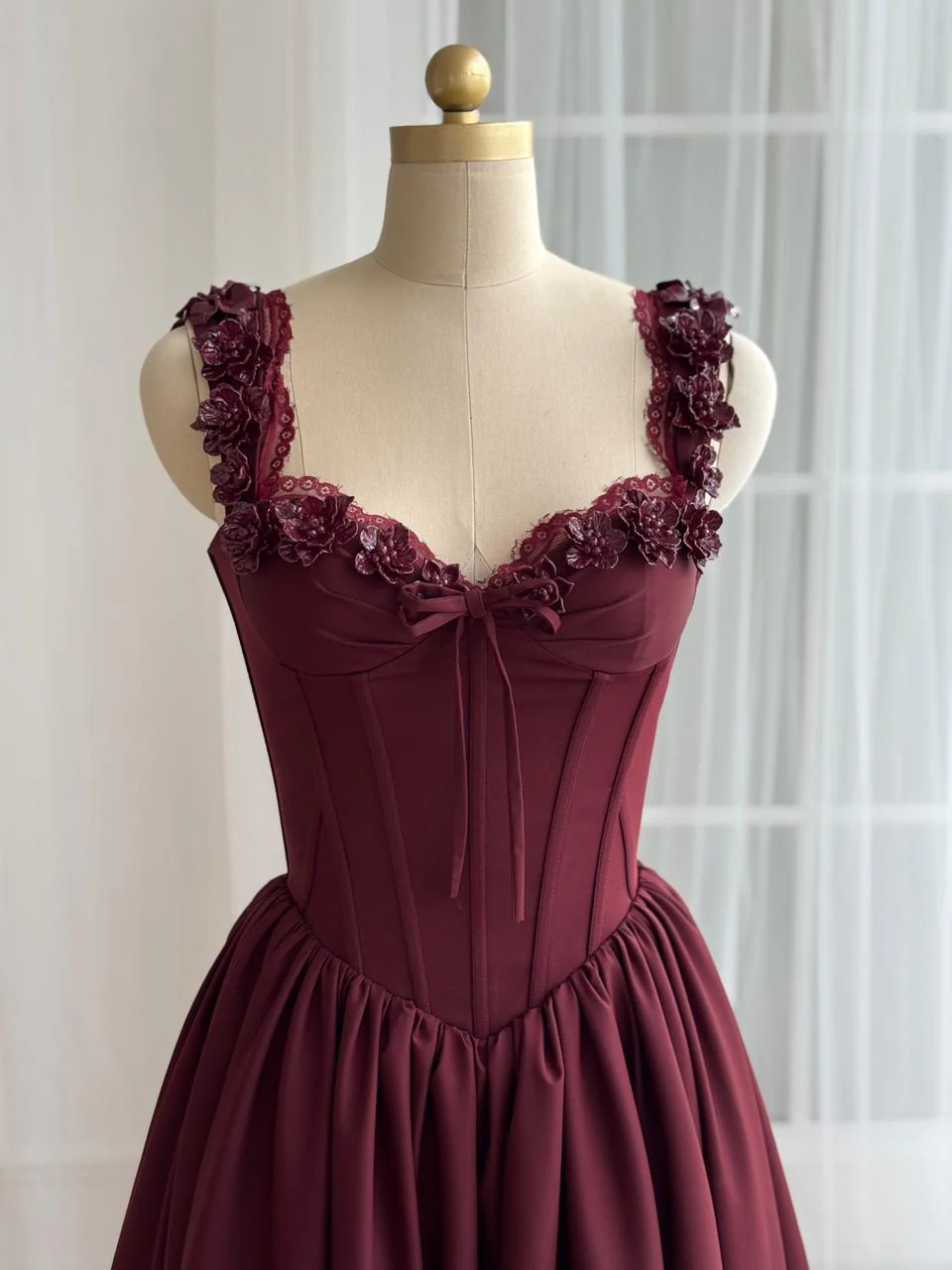 Berry Lace Midi Dress - Image 2