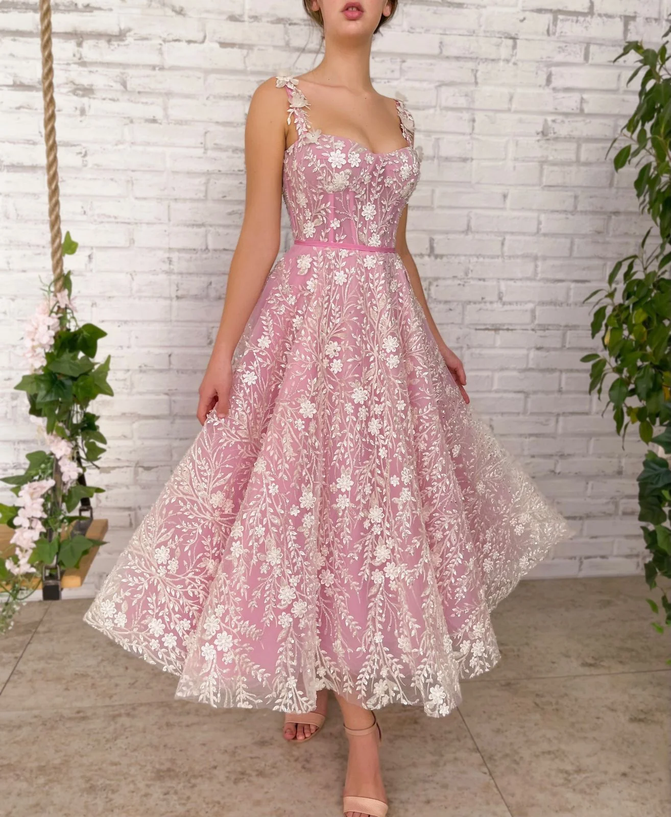Dreamweaver's Floral Symphony Dress - Image 7
