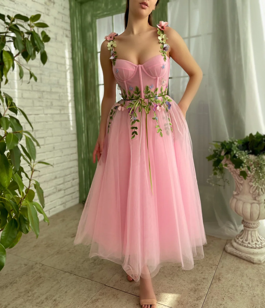 Candy Floss Garden Midi Dress - Image 8