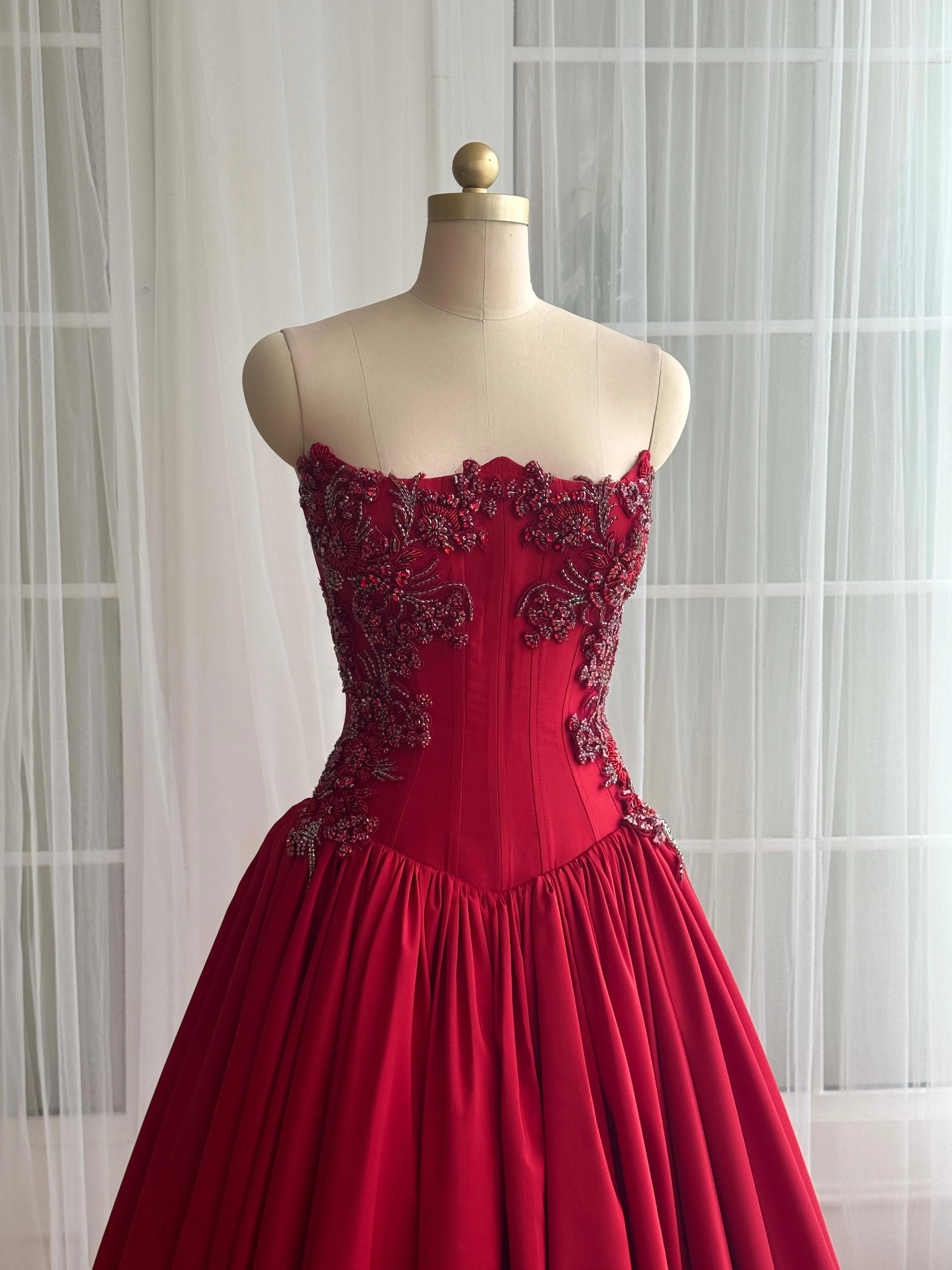 Carmine Floral Gown - Image 2