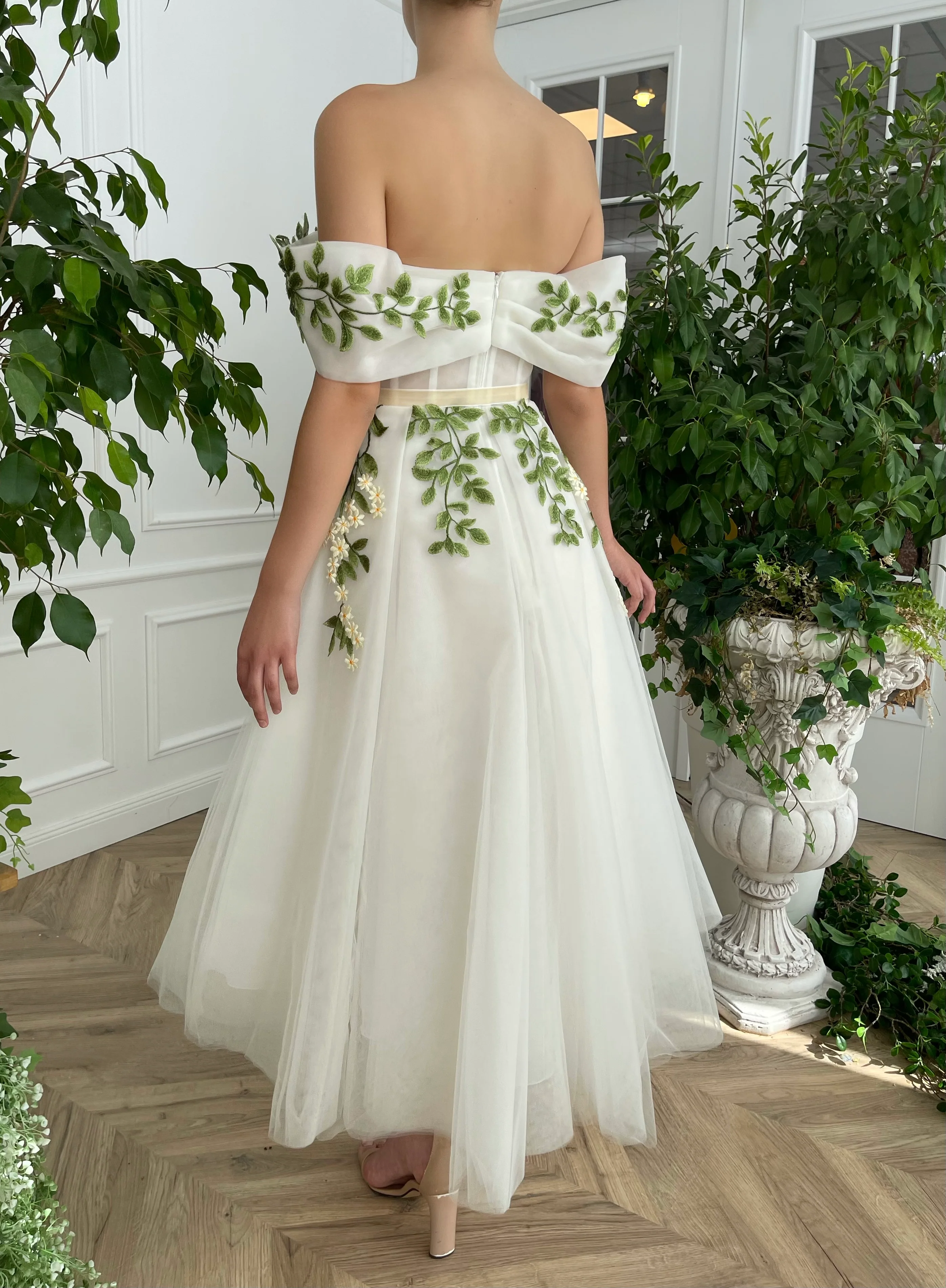 Cascading Ivy Off-Shoulder Dress - Image 5