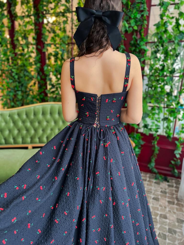 Cherry Brocade Midi Dress - Image 6