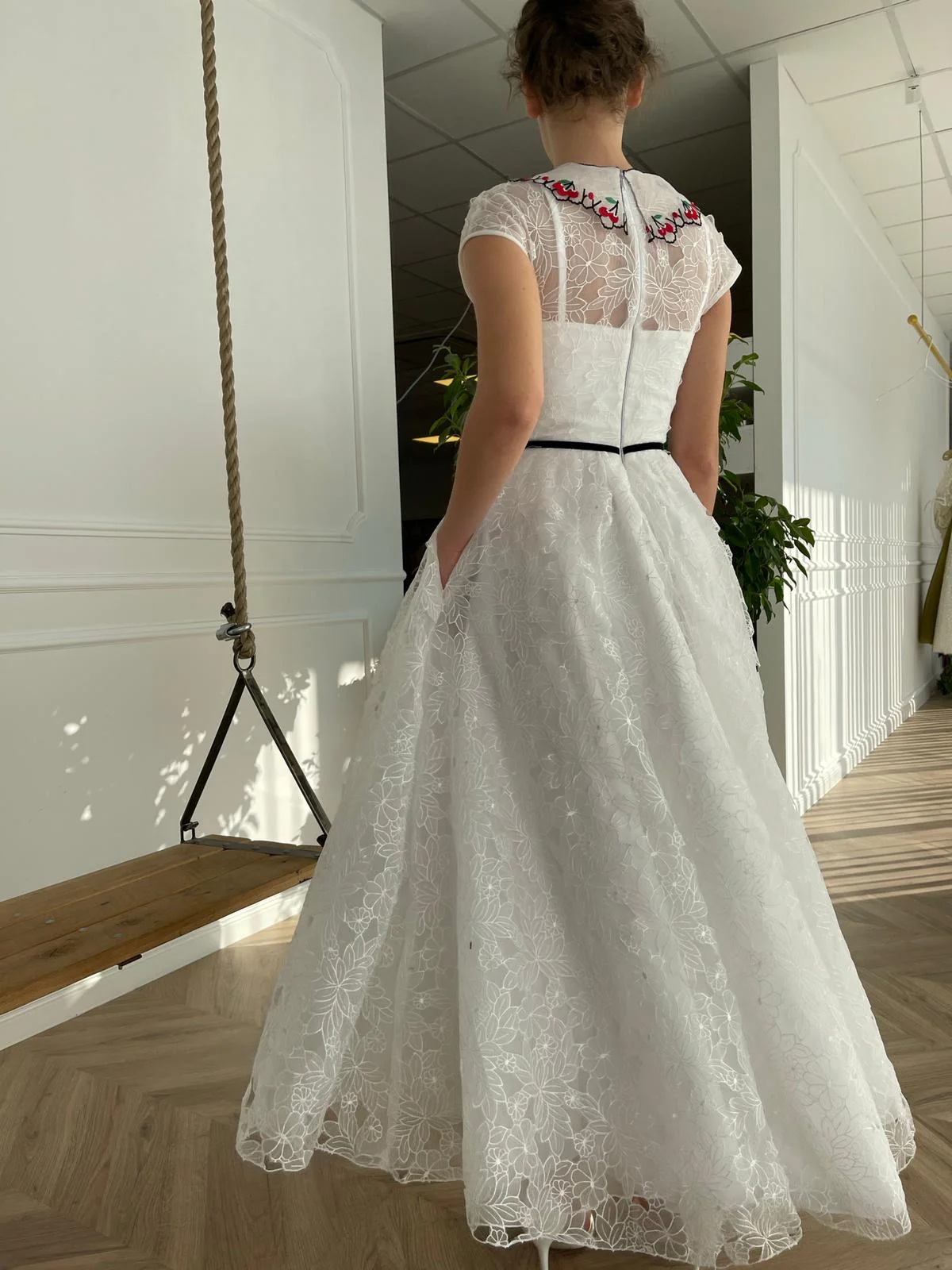 Cherry Lace Bridal Dress - Image 4