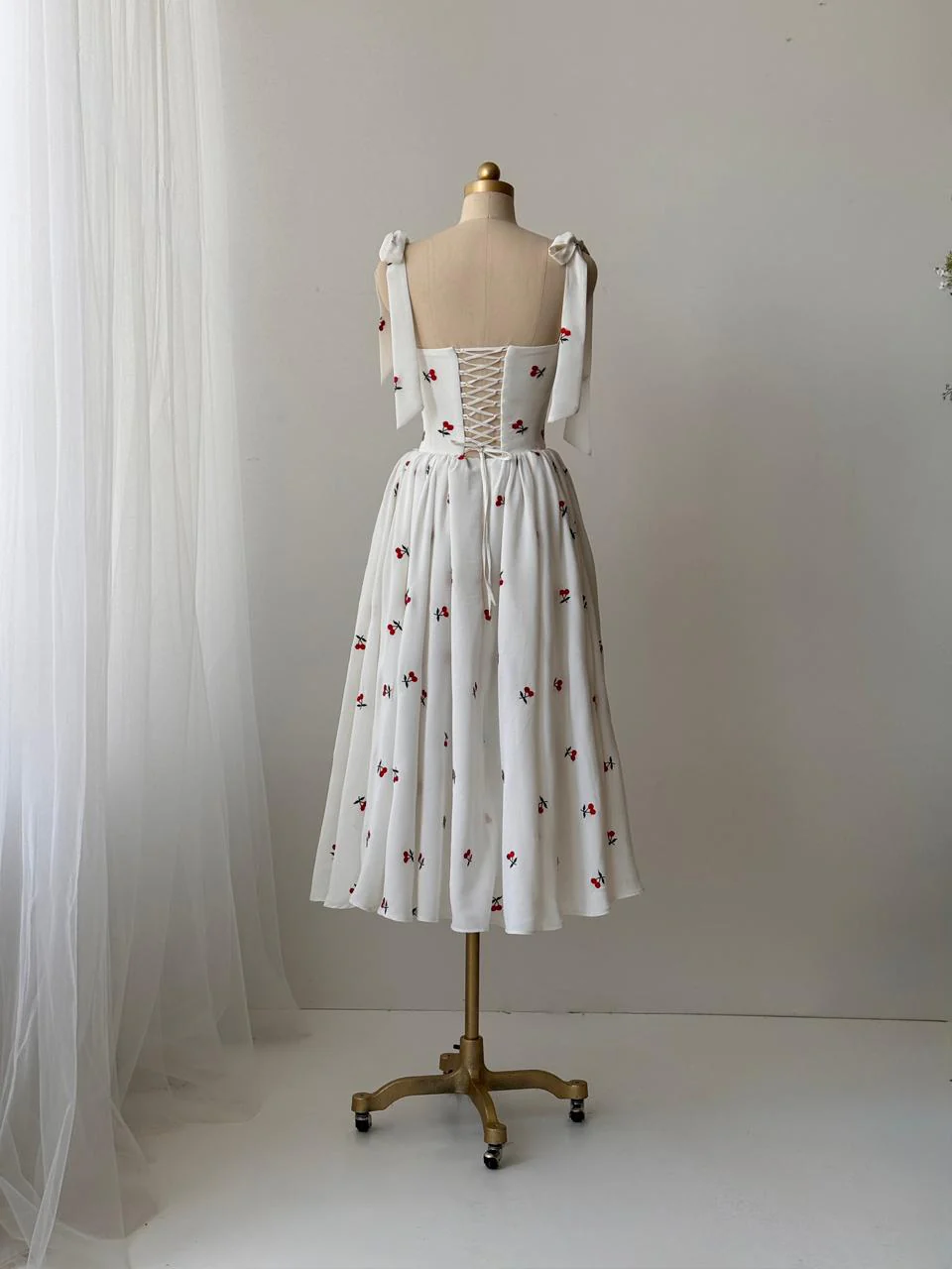 Cherry Summer Midi Dress - Image 4