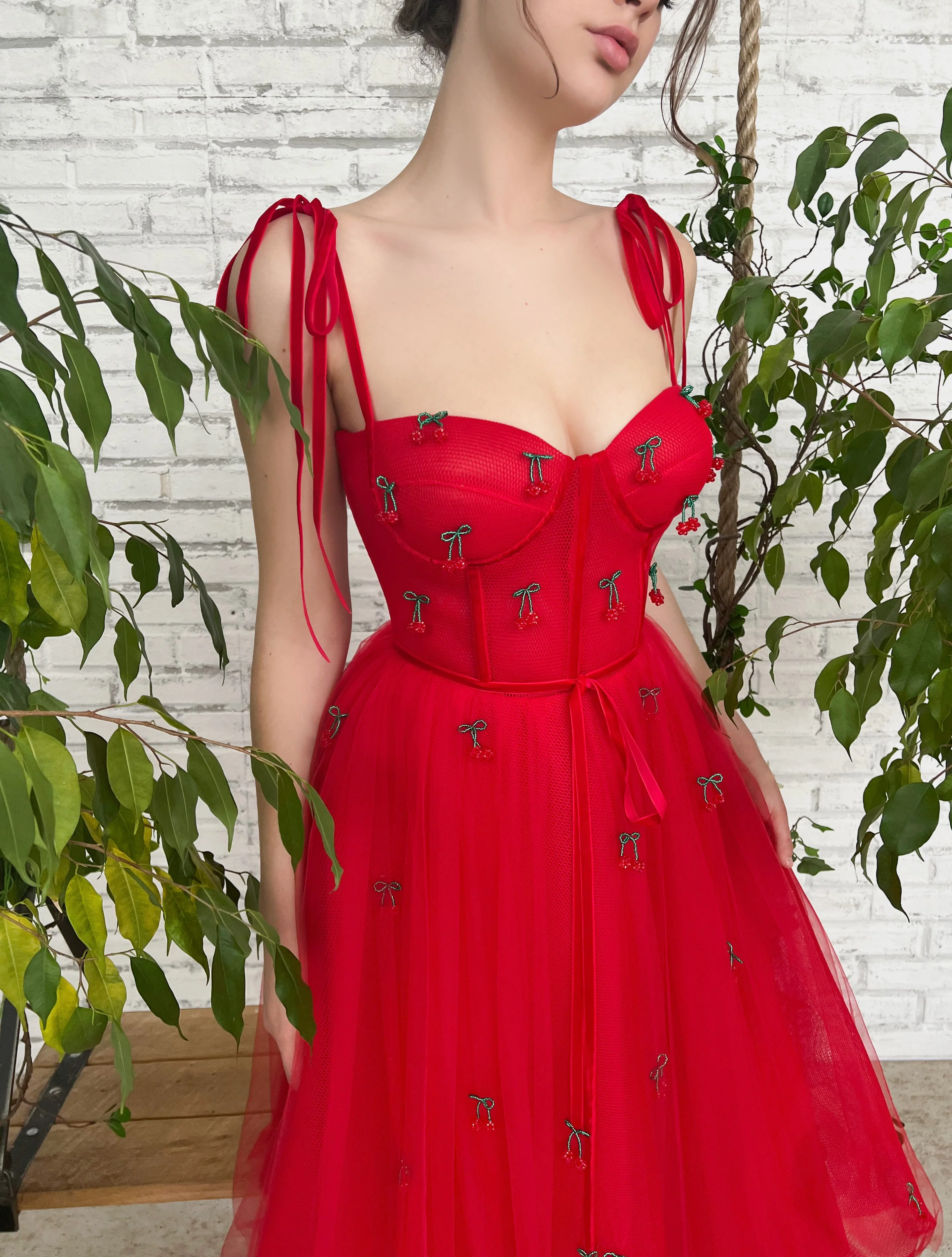 Cherry Velvet Allure Dress - Image 2