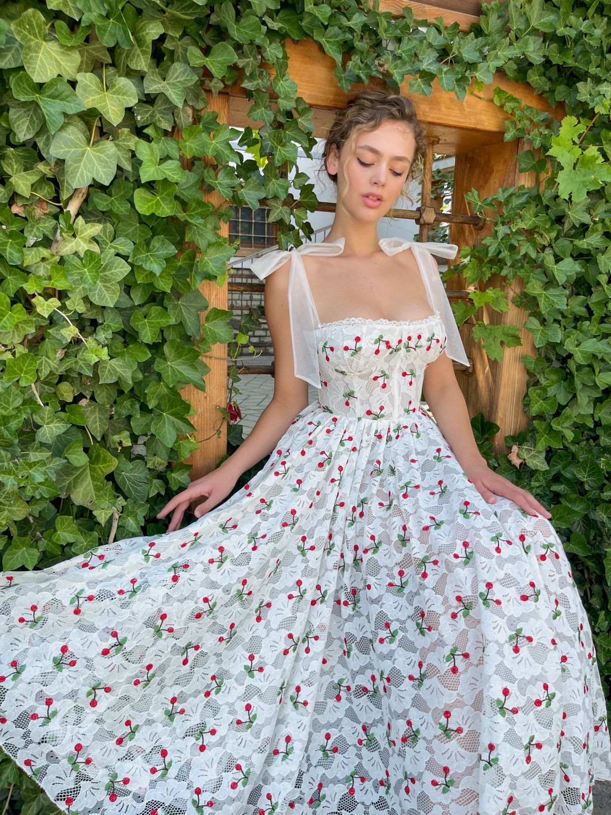 Cherry Whisper Midi Dress - Image 4