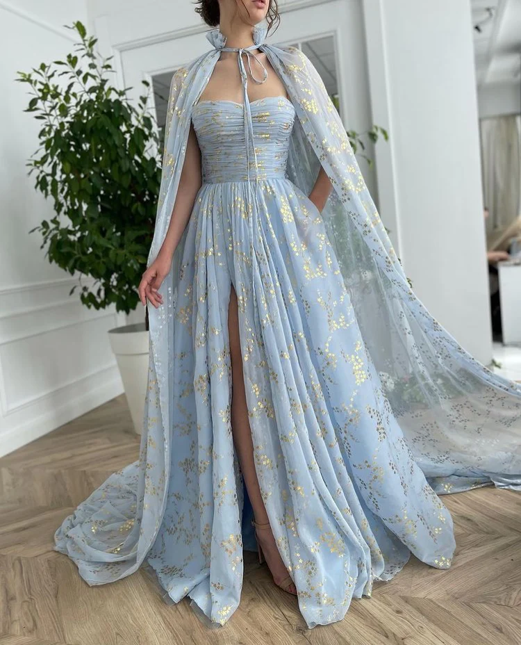 Cloud Starlet Cape Gown