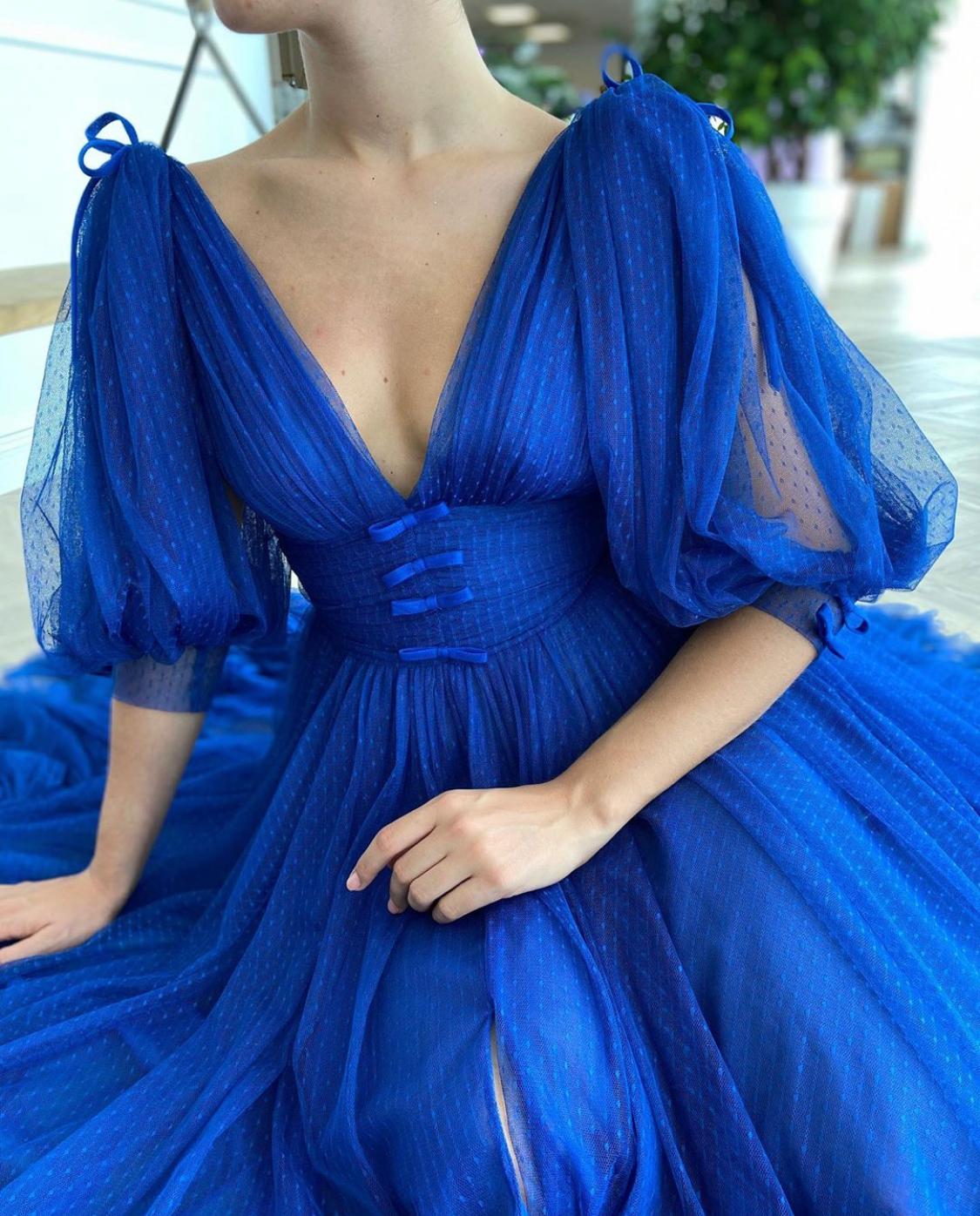 Cobalt Dotted Dress - Image 2