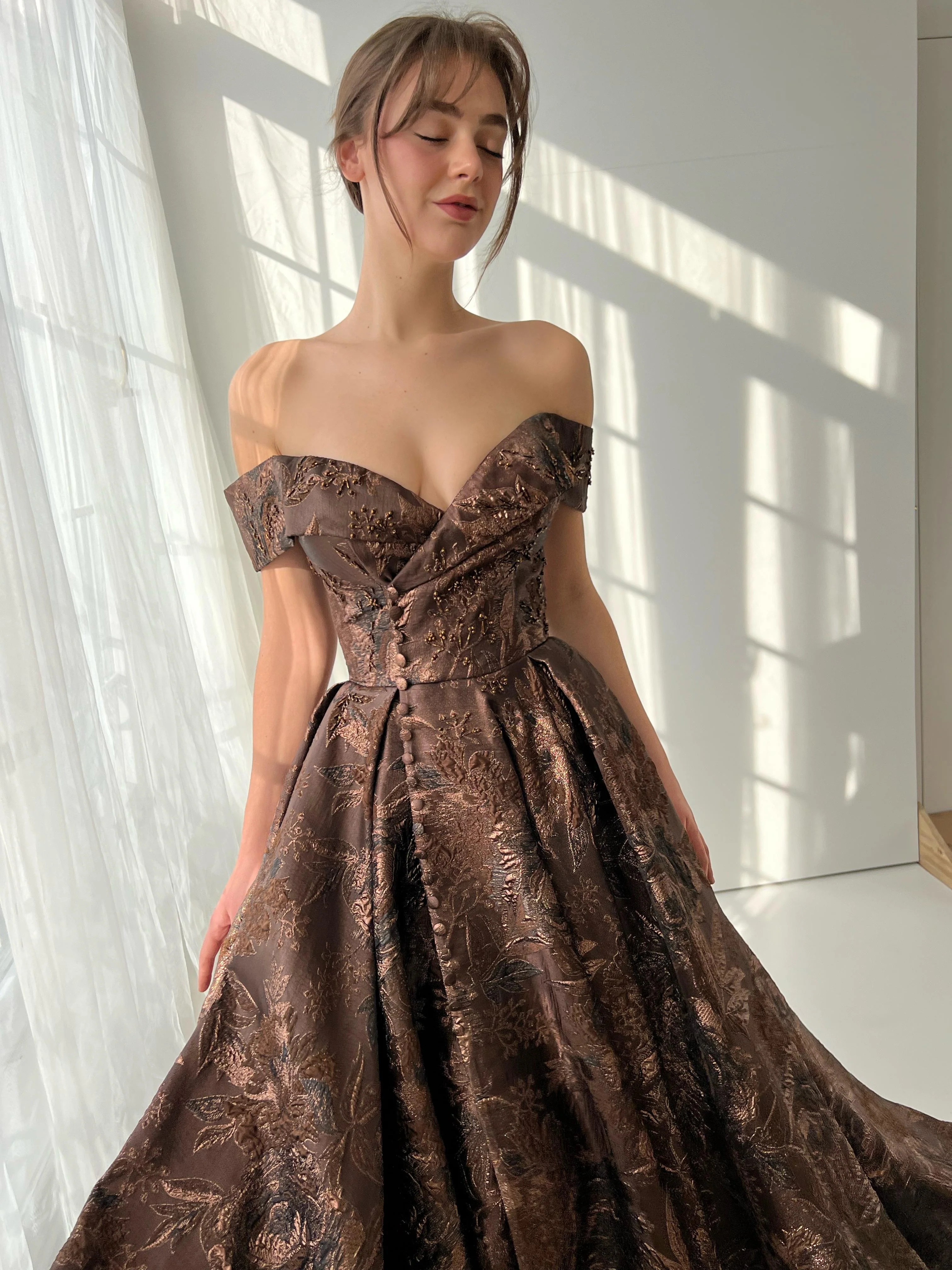 Cocoa Leaves Gown