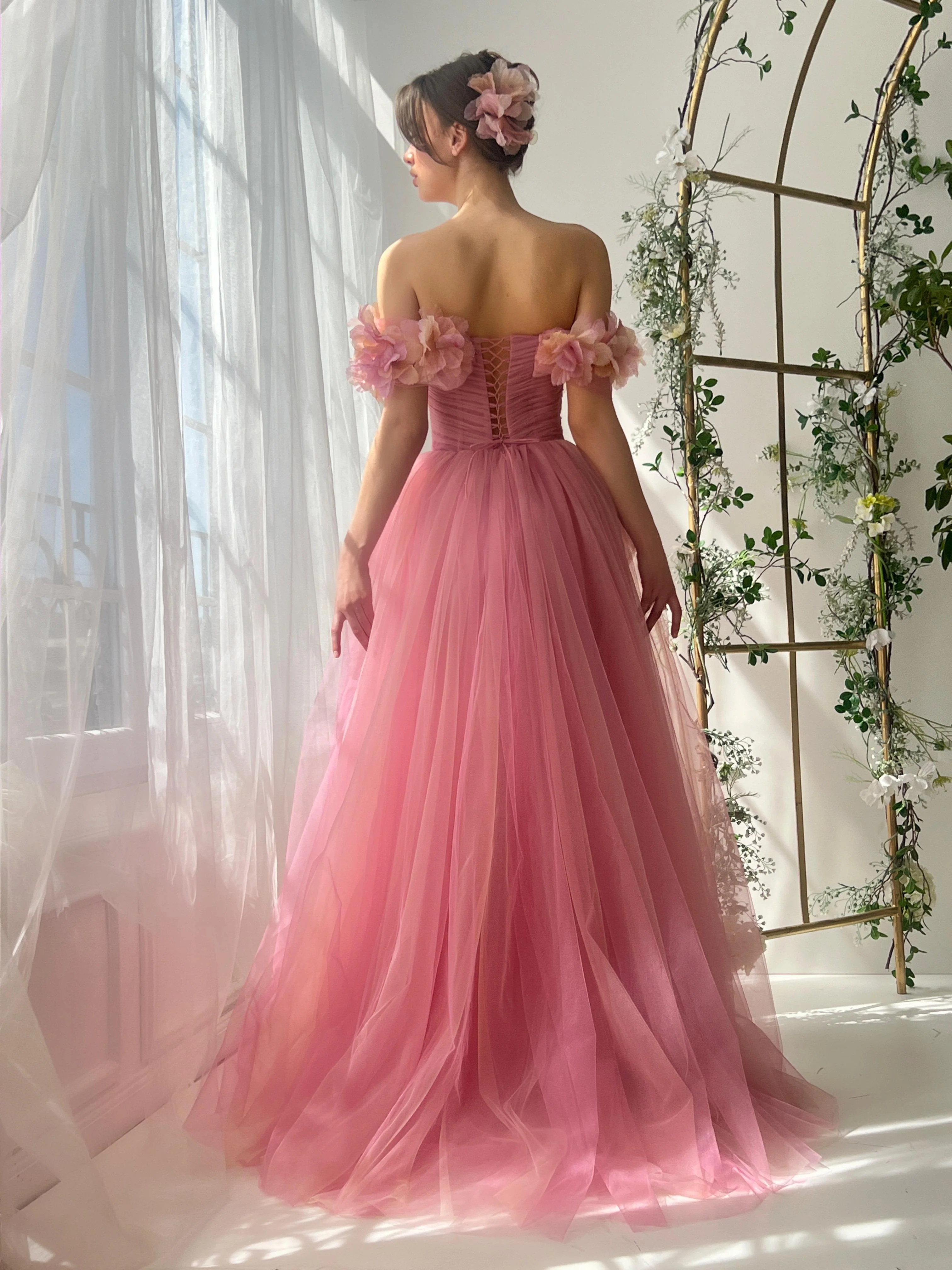 Pink Petals Tulle Dress - Image 3