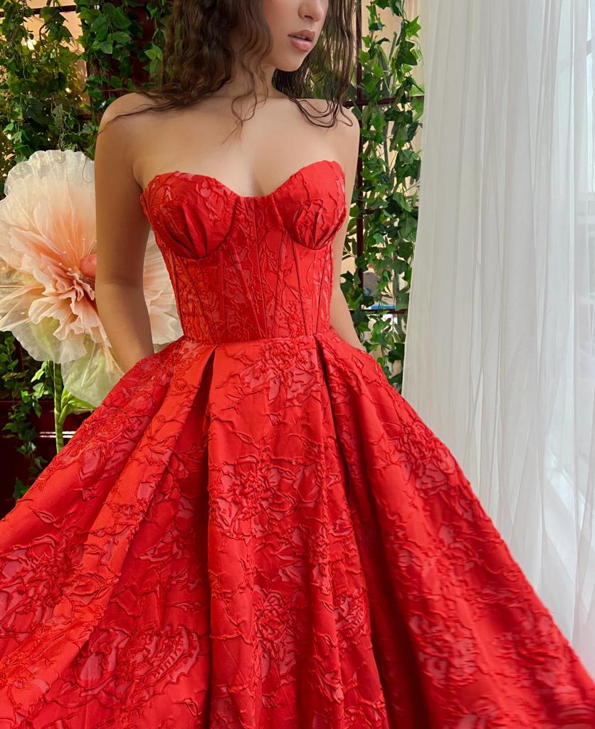 Crimson Ball Gown - Image 2