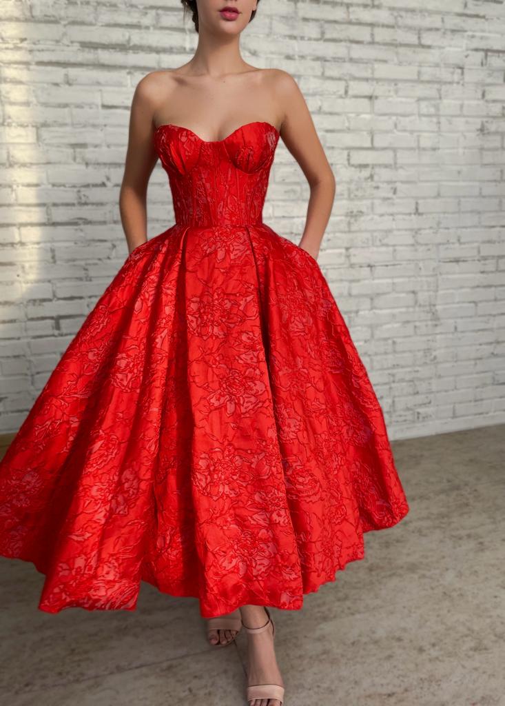 Crimson Ball Gown - Image 6