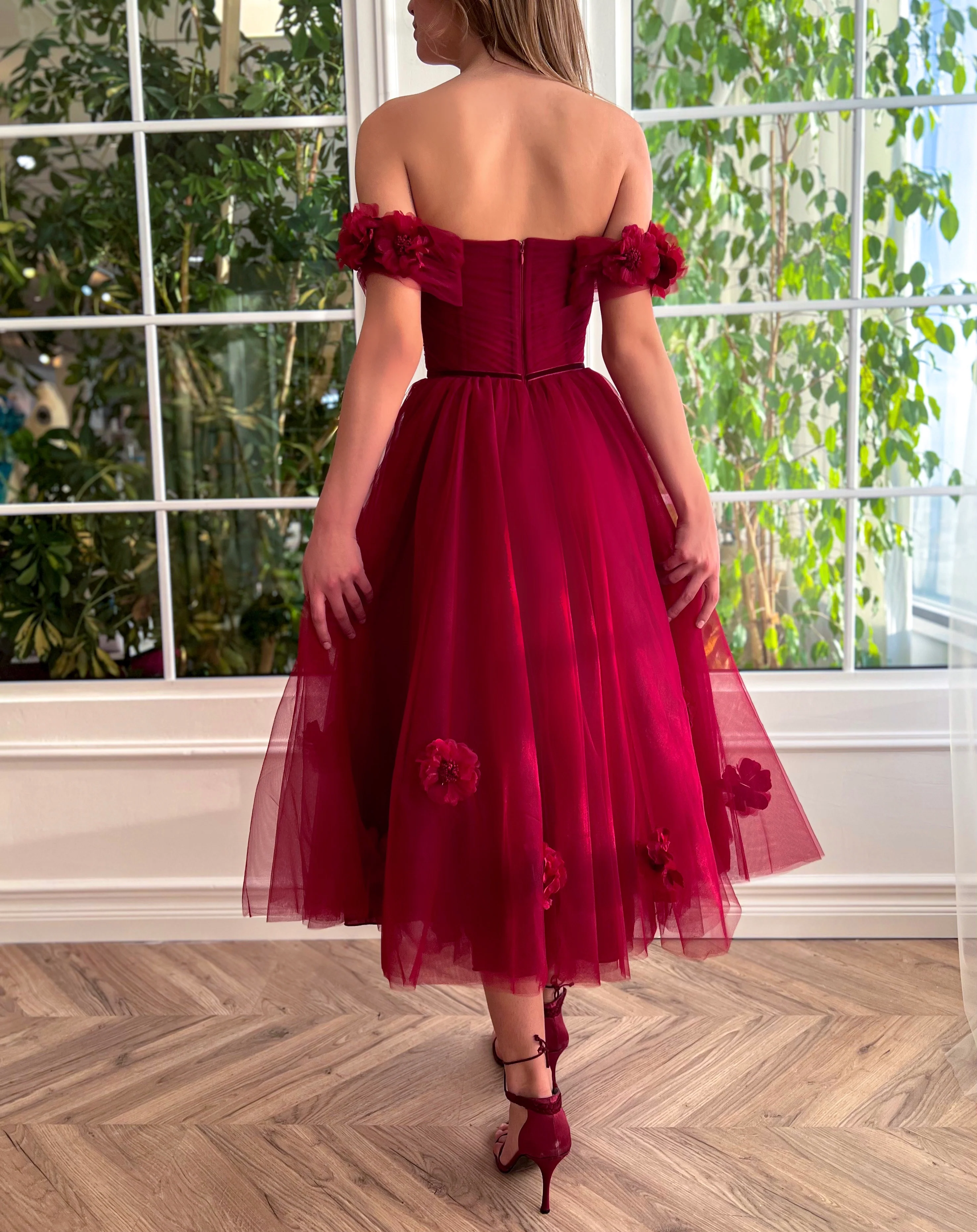 Crimson Cherry Midi Dress - Image 5