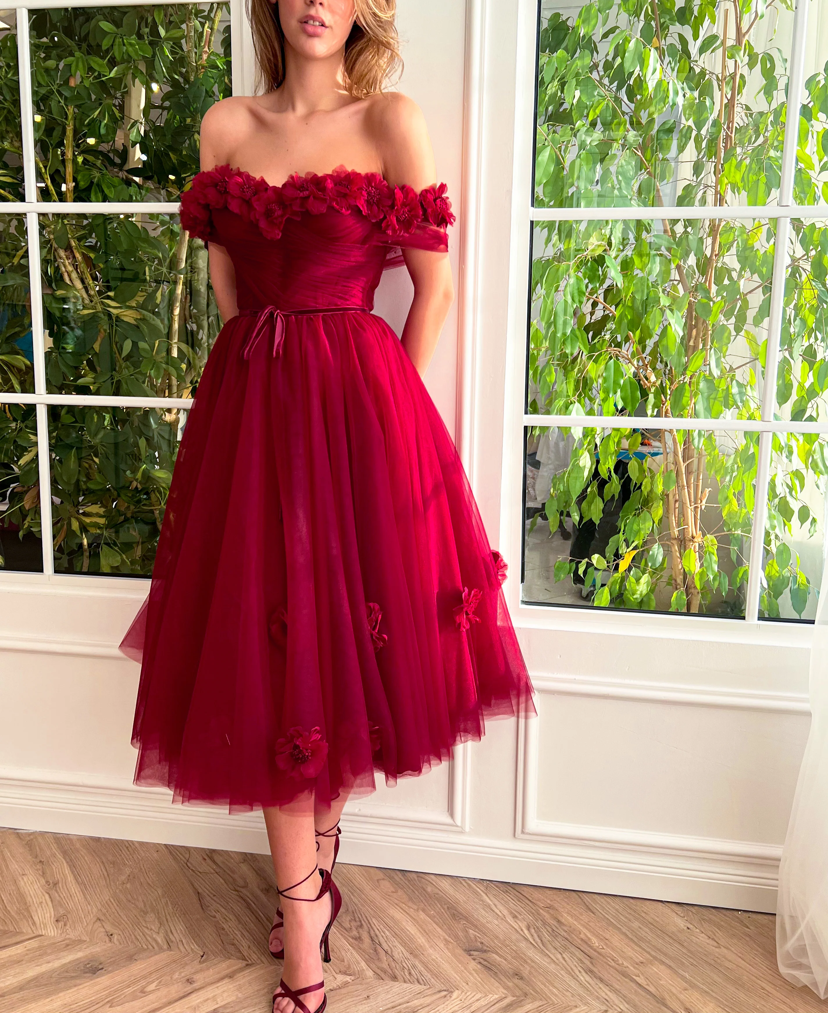 Crimson Cherry Midi Dress - Image 6