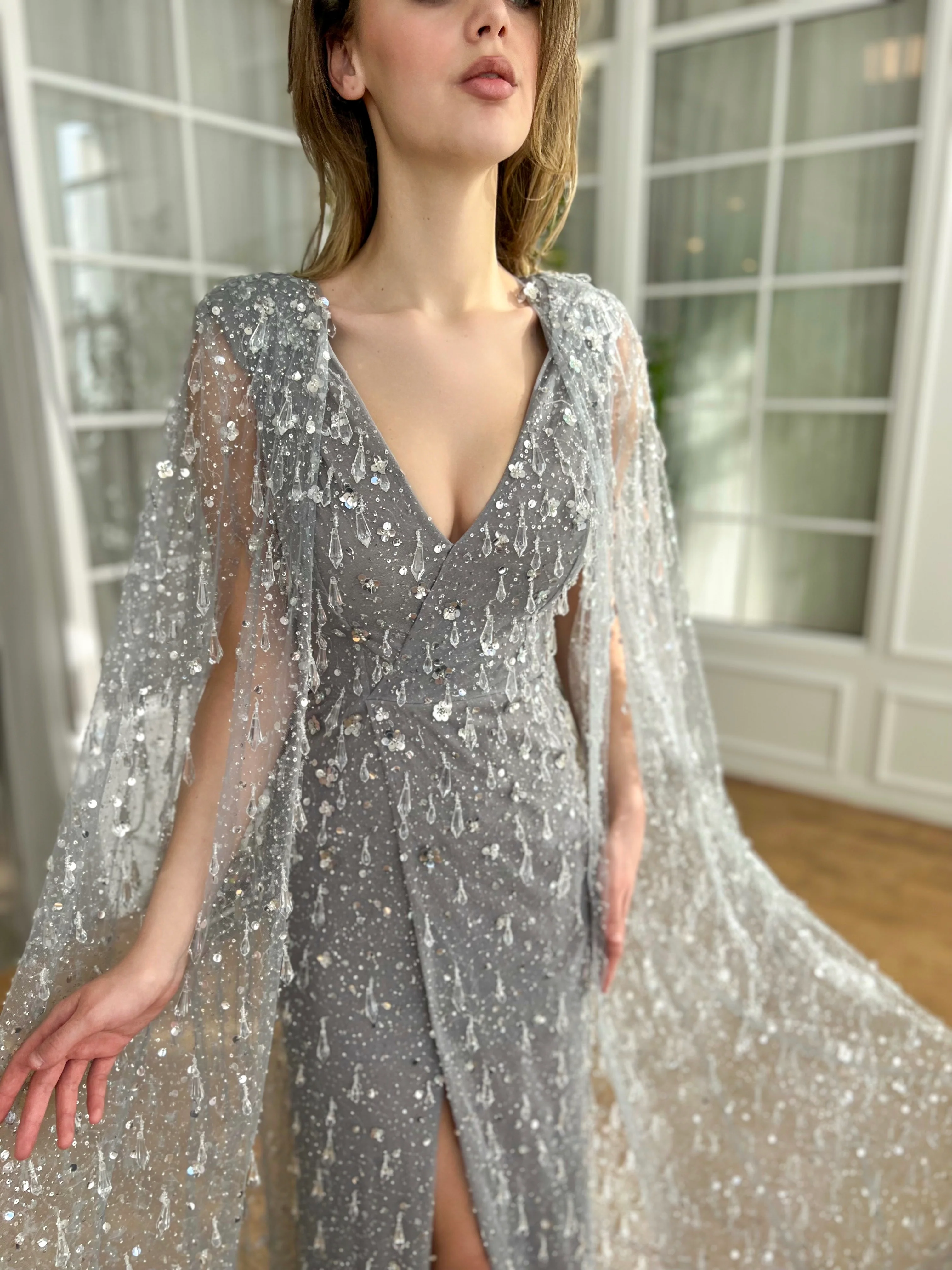 Crystal Cape Mermaid Dress - Image 2