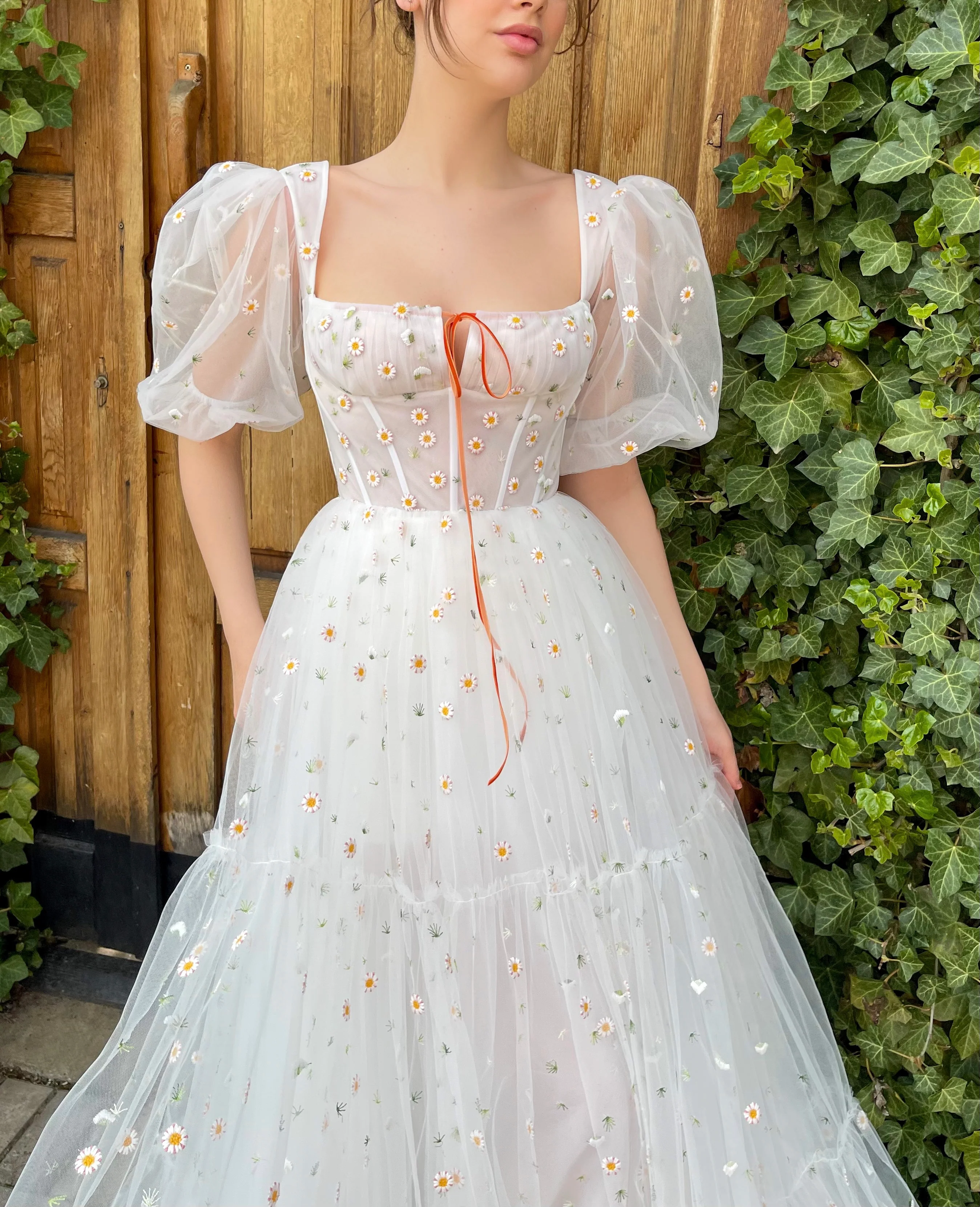 Daisy Elegance Cascade Gown - Image 3