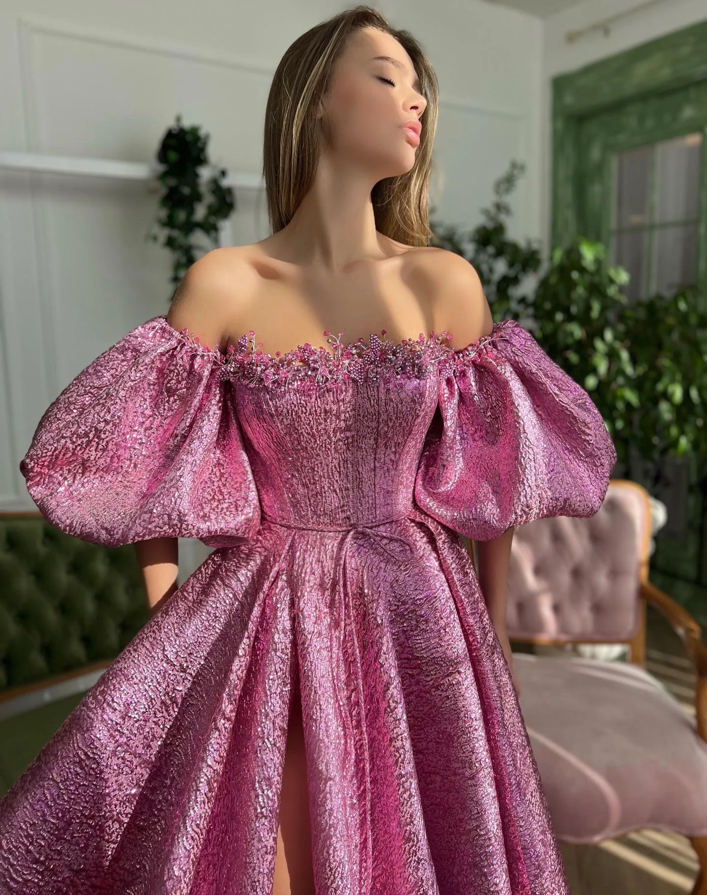 Daydream Candy Brocade Gown - Image 3