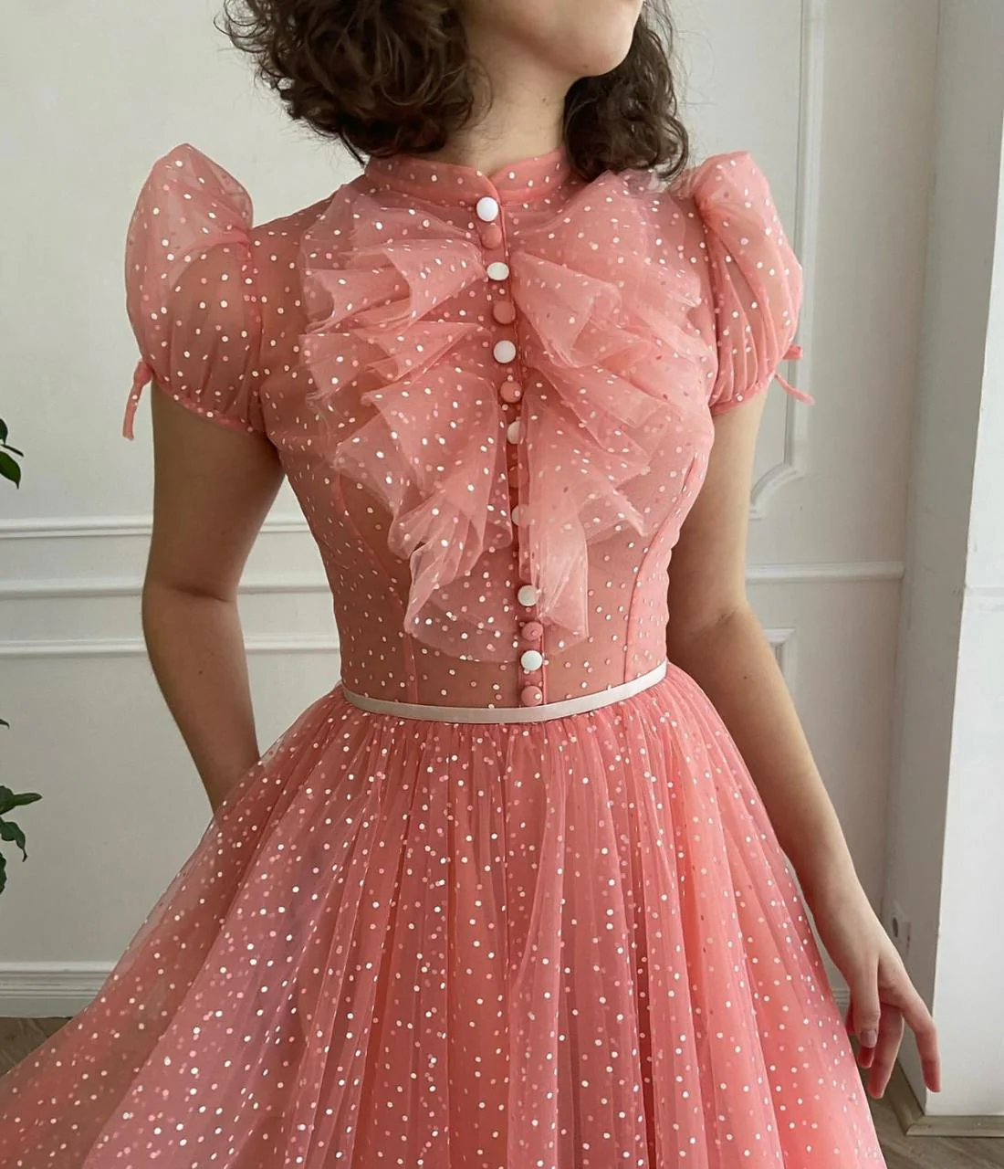 Dotted Peachy Gown
