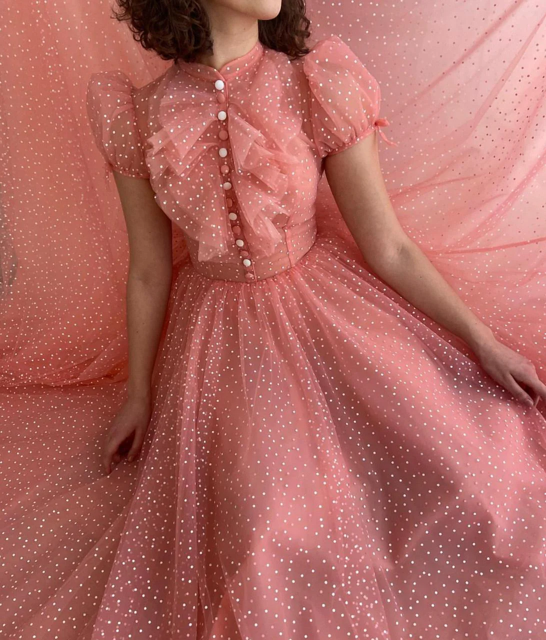 Dotted Peachy Gown - Image 3