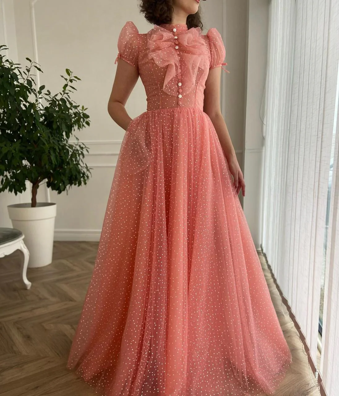 Dotted Peachy Gown - Image 4