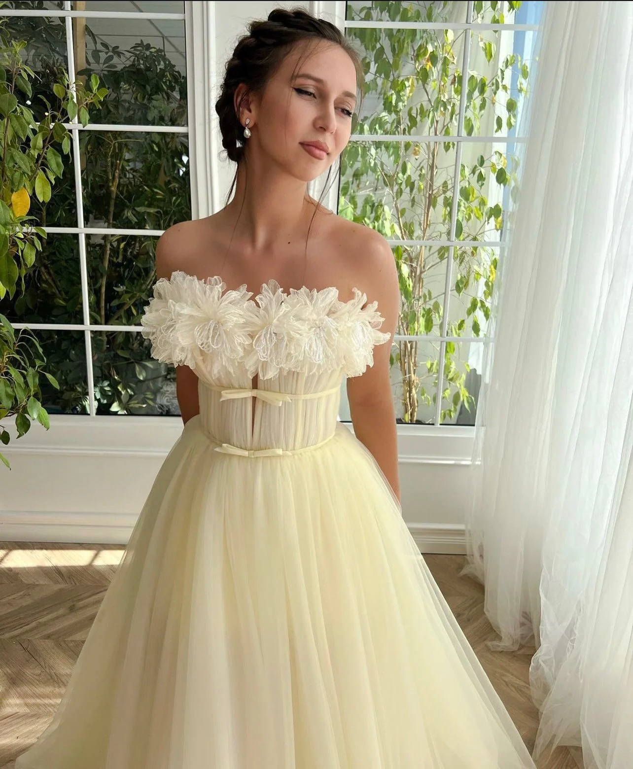 Draped Buttercream Allure Gown - Image 2