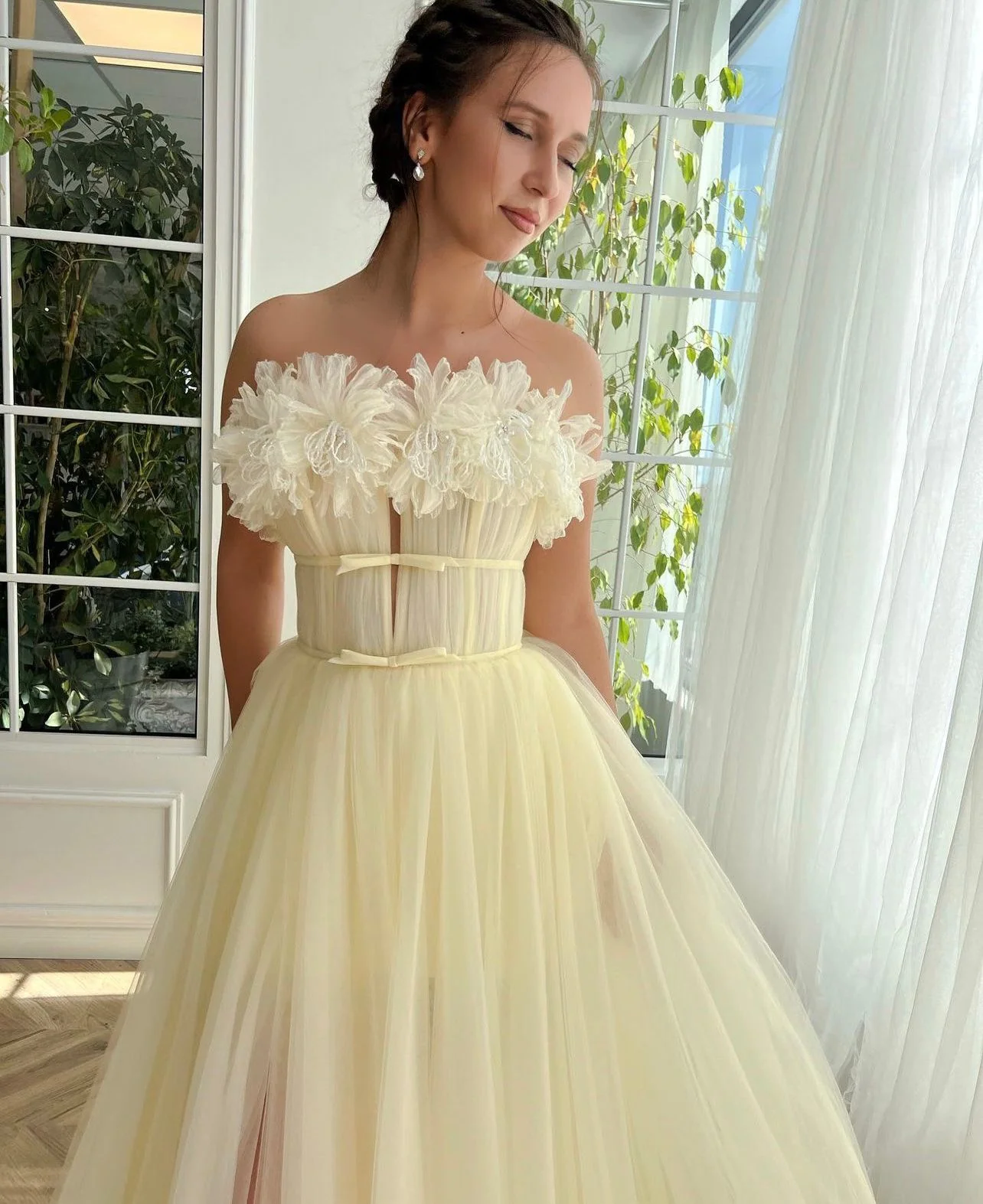 Draped Buttercream Allure Gown - Image 3