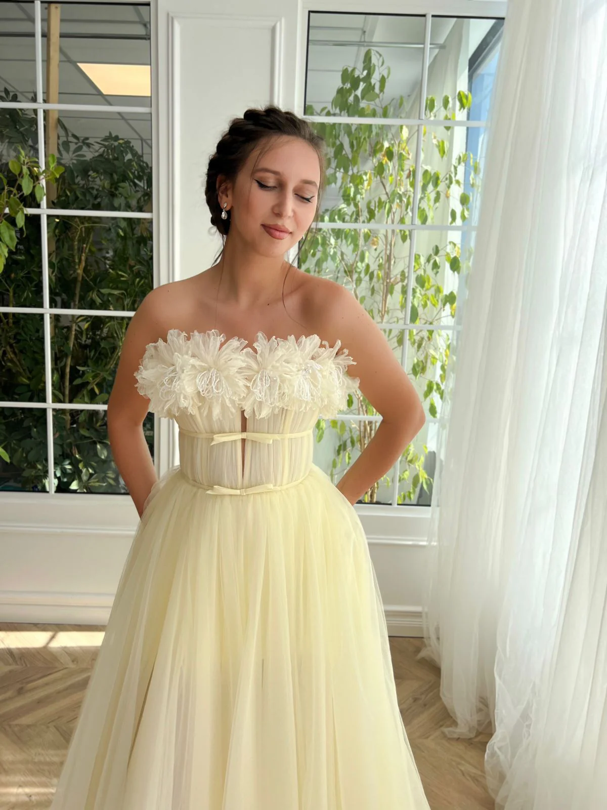 Draped Buttercream Allure Gown - Image 5