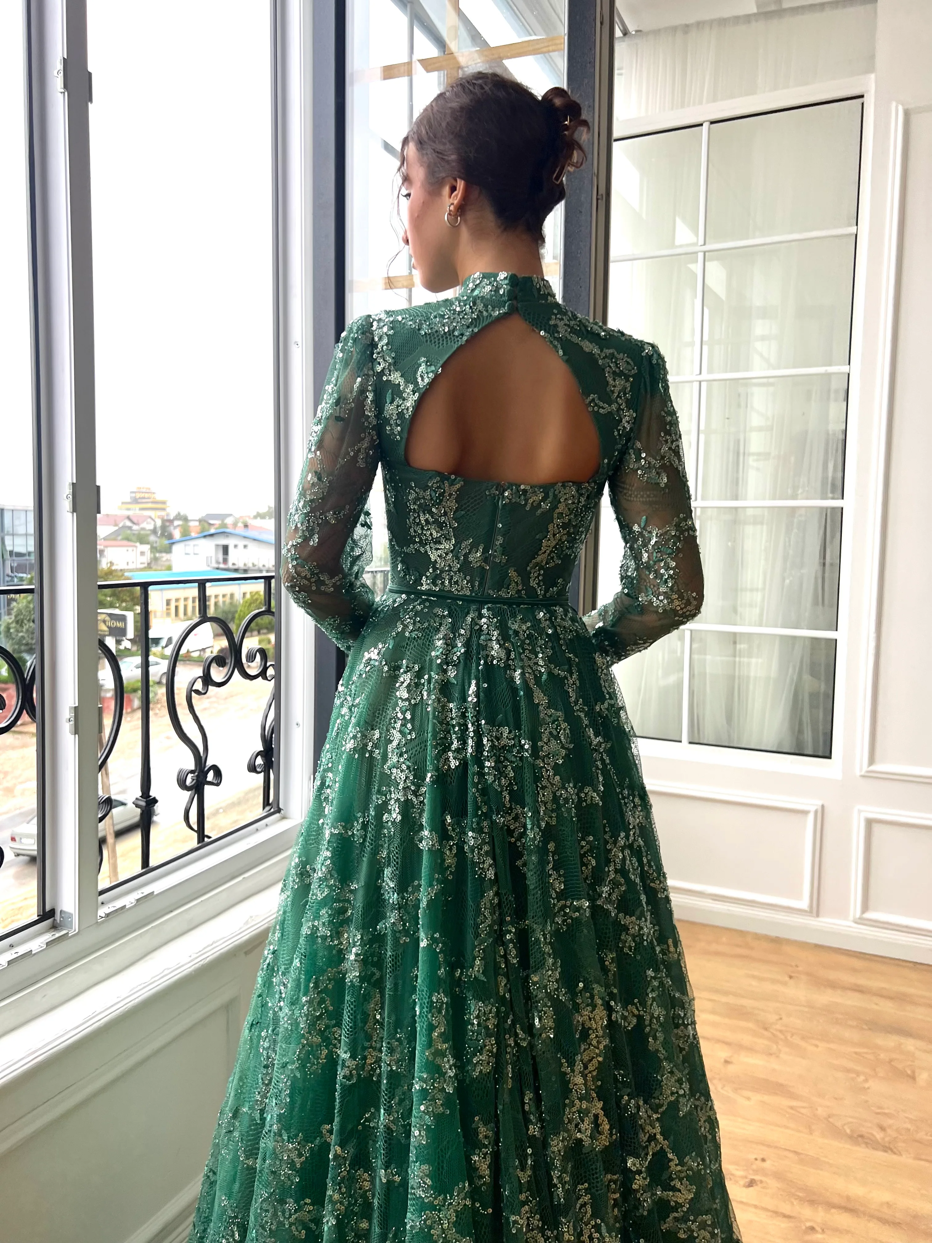 Emerald Ivy Corset Gown - Image 4