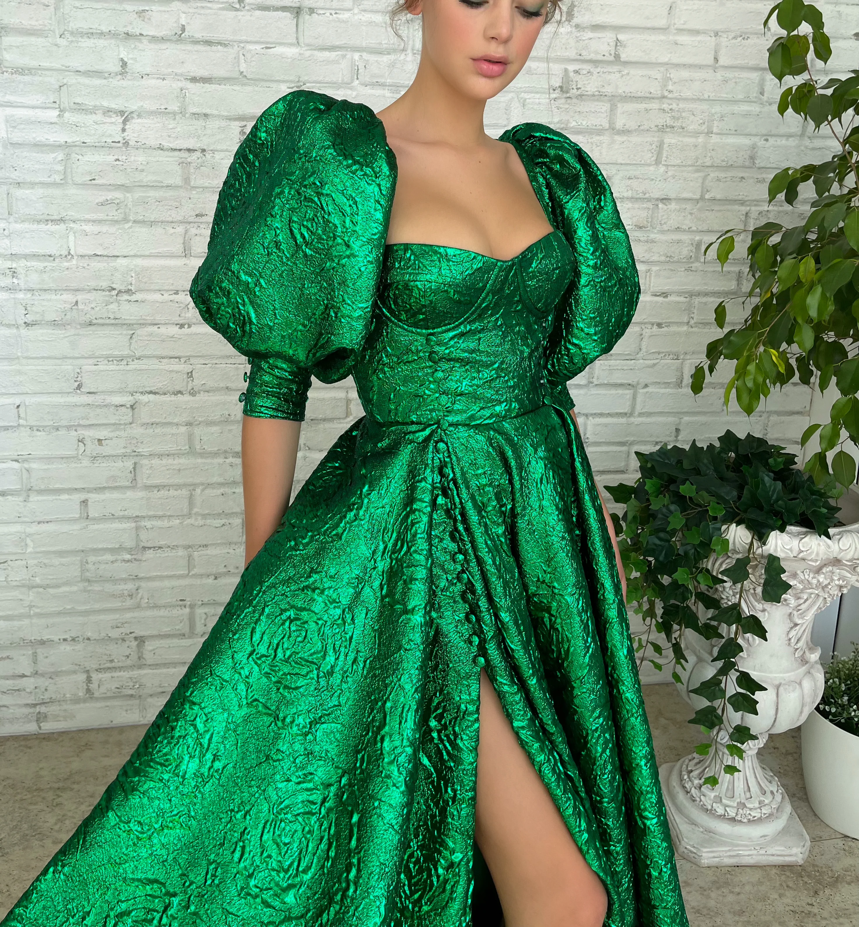 Emerald Palace Puff Gown - Image 4