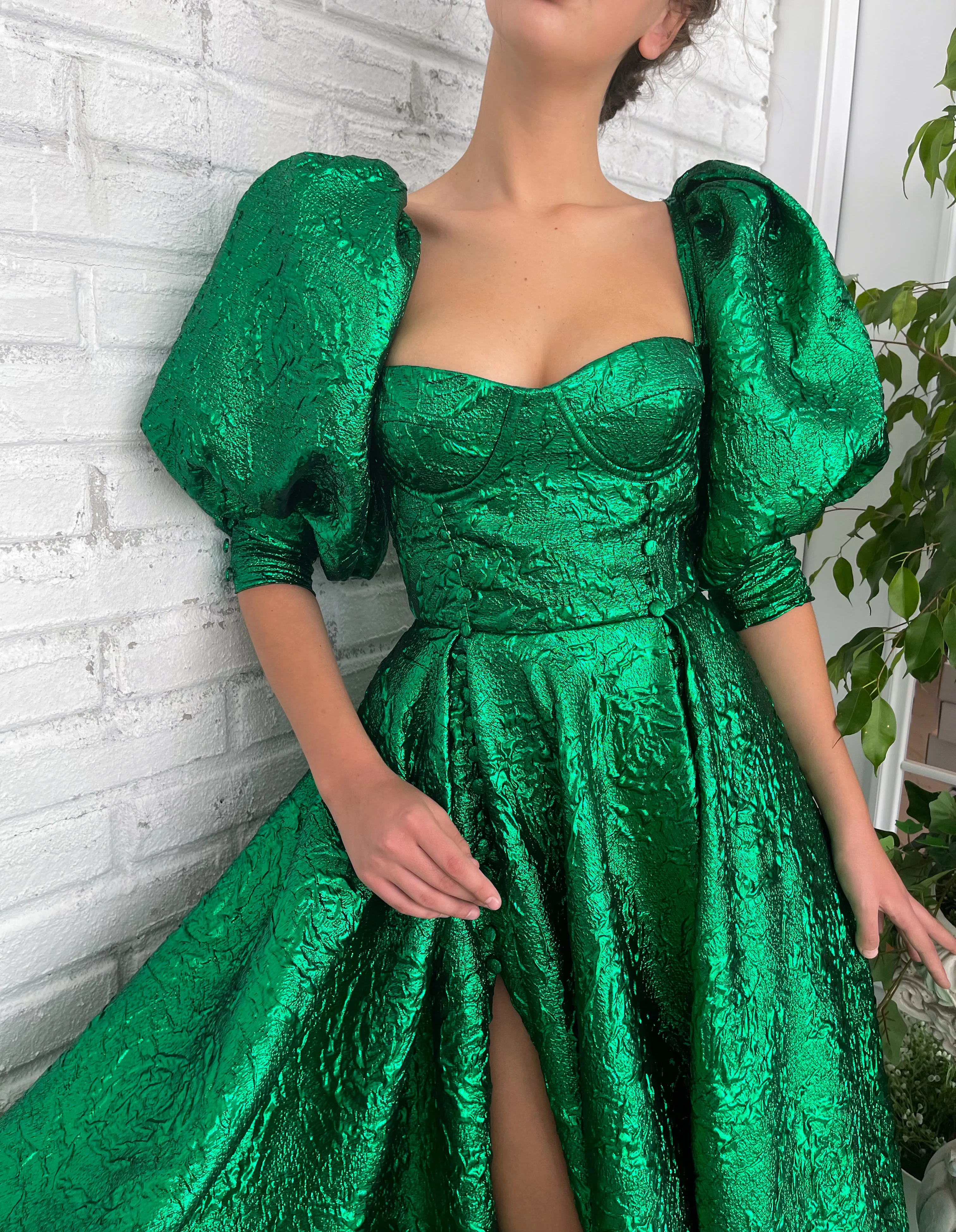 Emerald Palace Puff Gown - Image 5