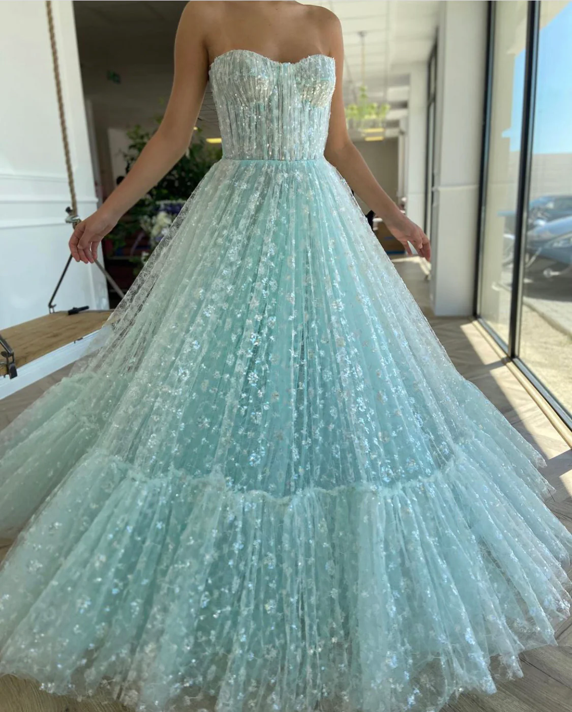 Enchanting Baby Aqua Gown