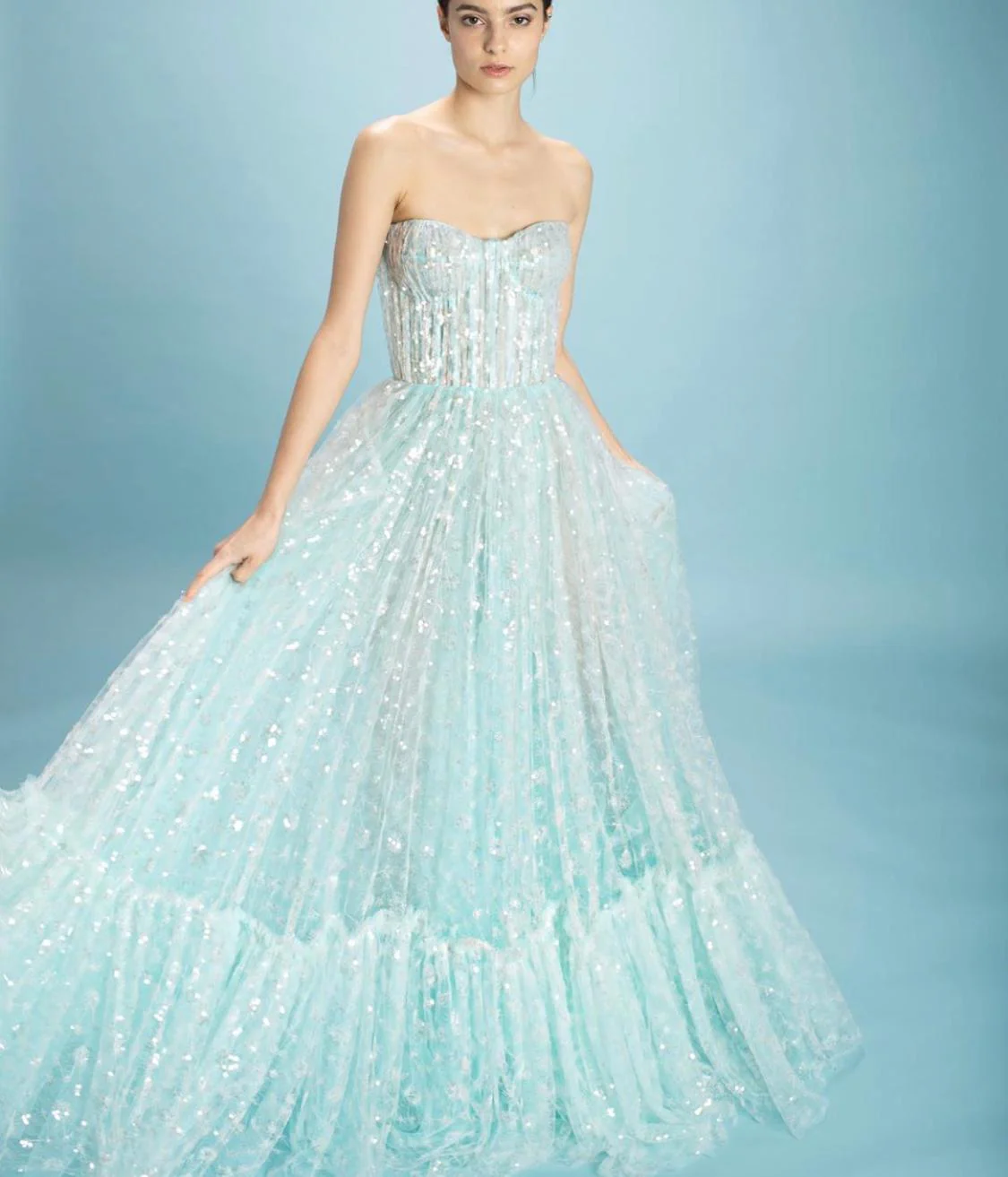 Enchanting Baby Aqua Gown - Image 3