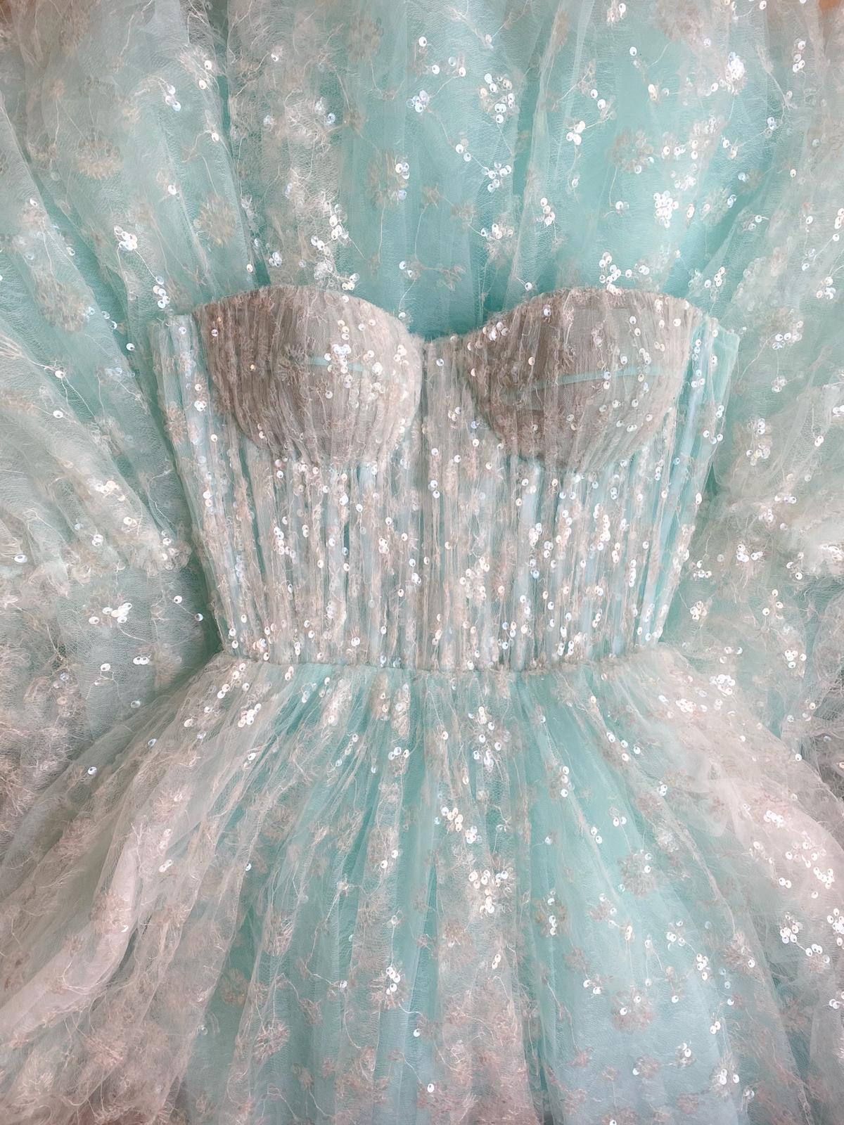 Enchanting Baby Aqua Gown - Image 4