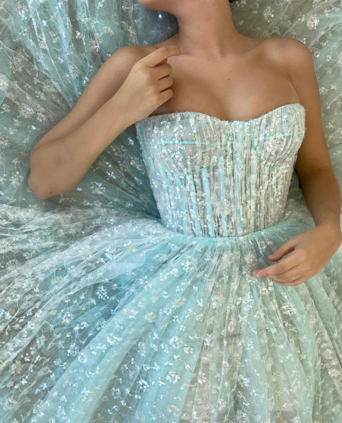 Enchanting Baby Aqua Gown - Image 6