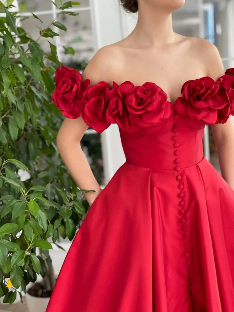 Eternal Blossom Red Gown - Image 2