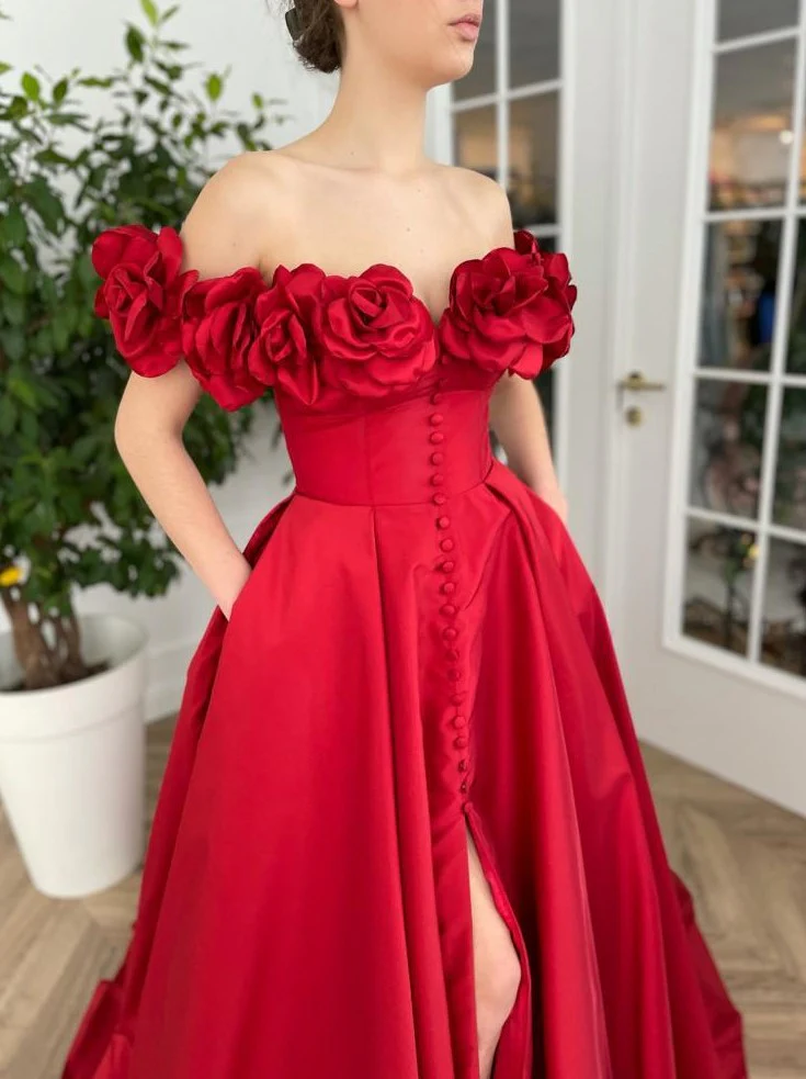Eternal Blossom Red Gown - Image 3