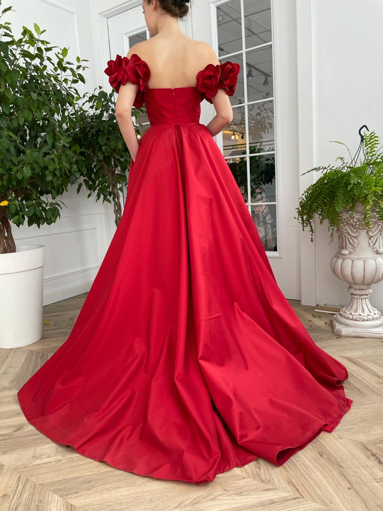 Eternal Blossom Red Gown - Image 6