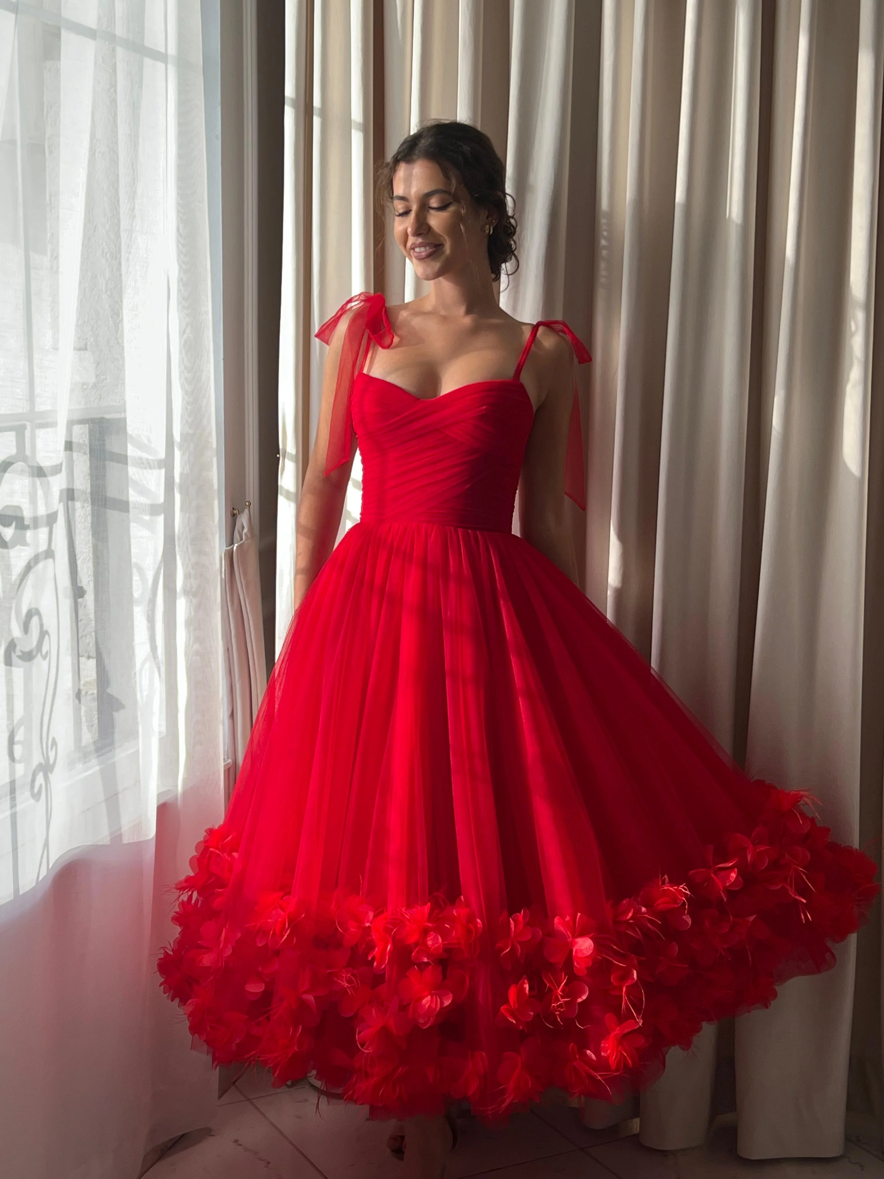 Fiery Rose Midi Dress - Image 2