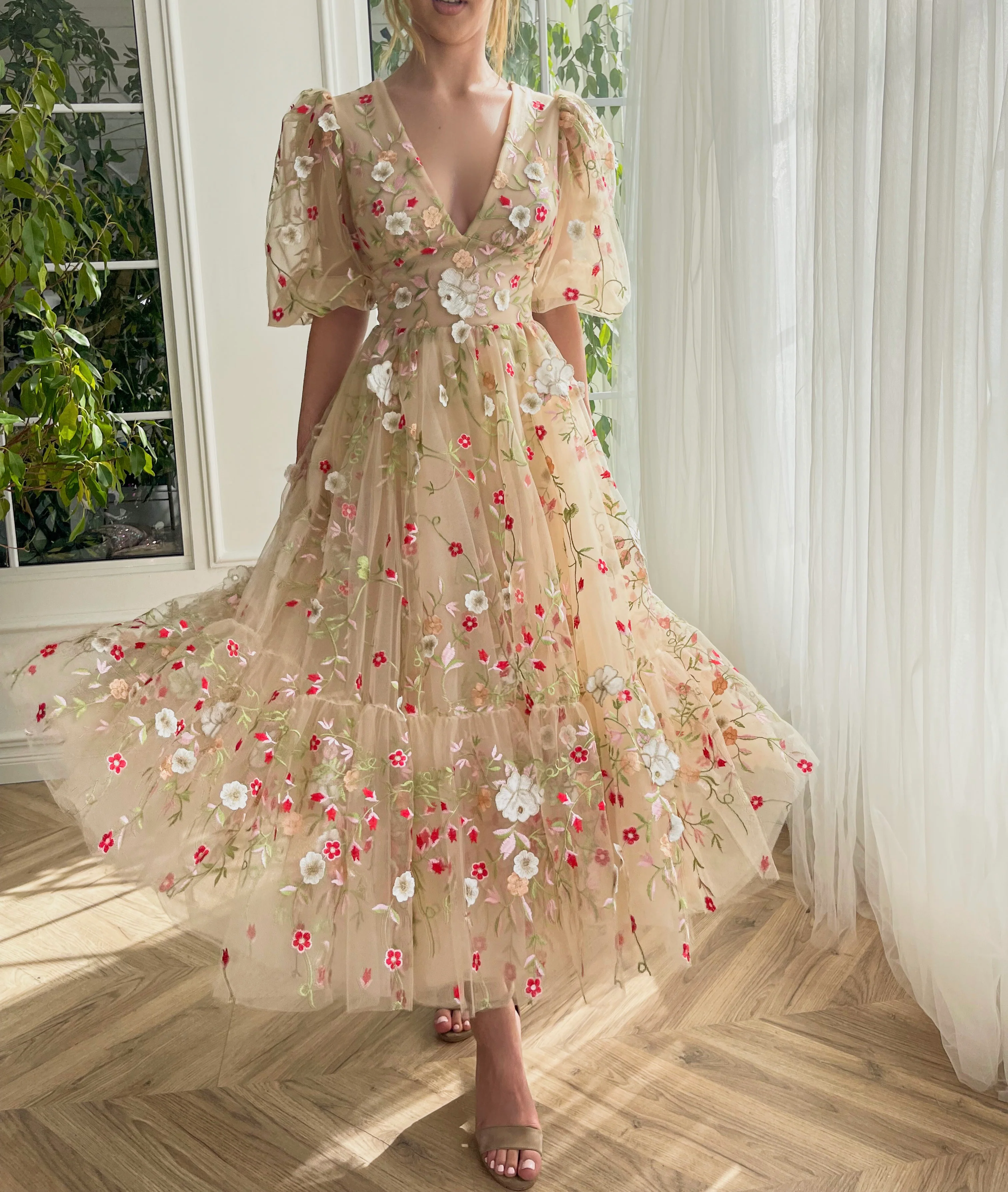 Floral Lace Midi Dress