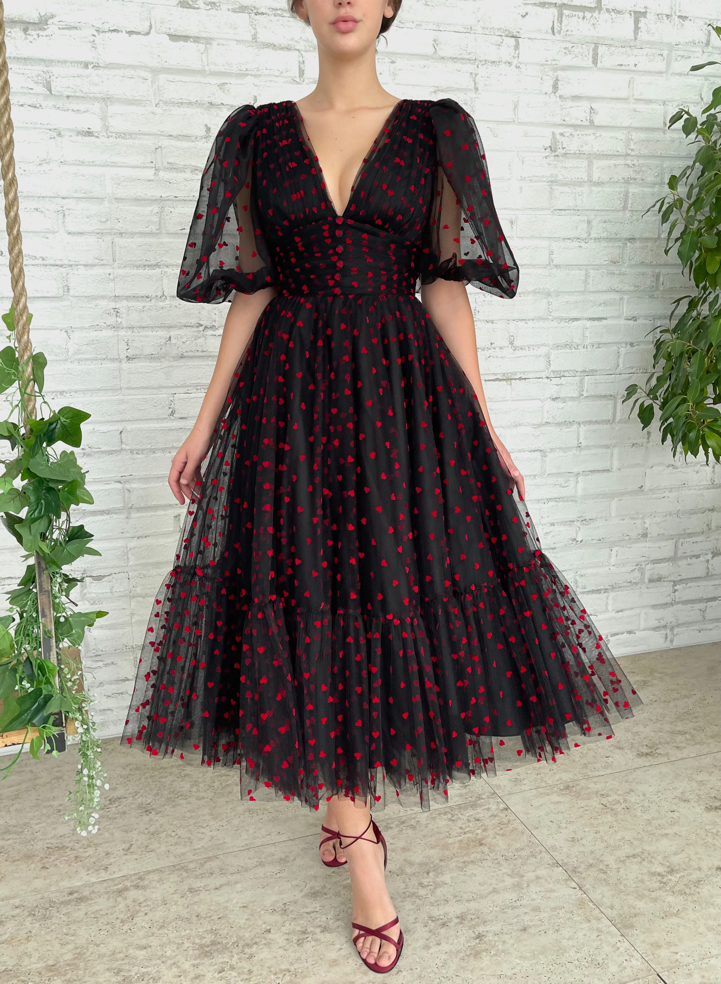 Fluttering Hearts Midi Dress - Image 2