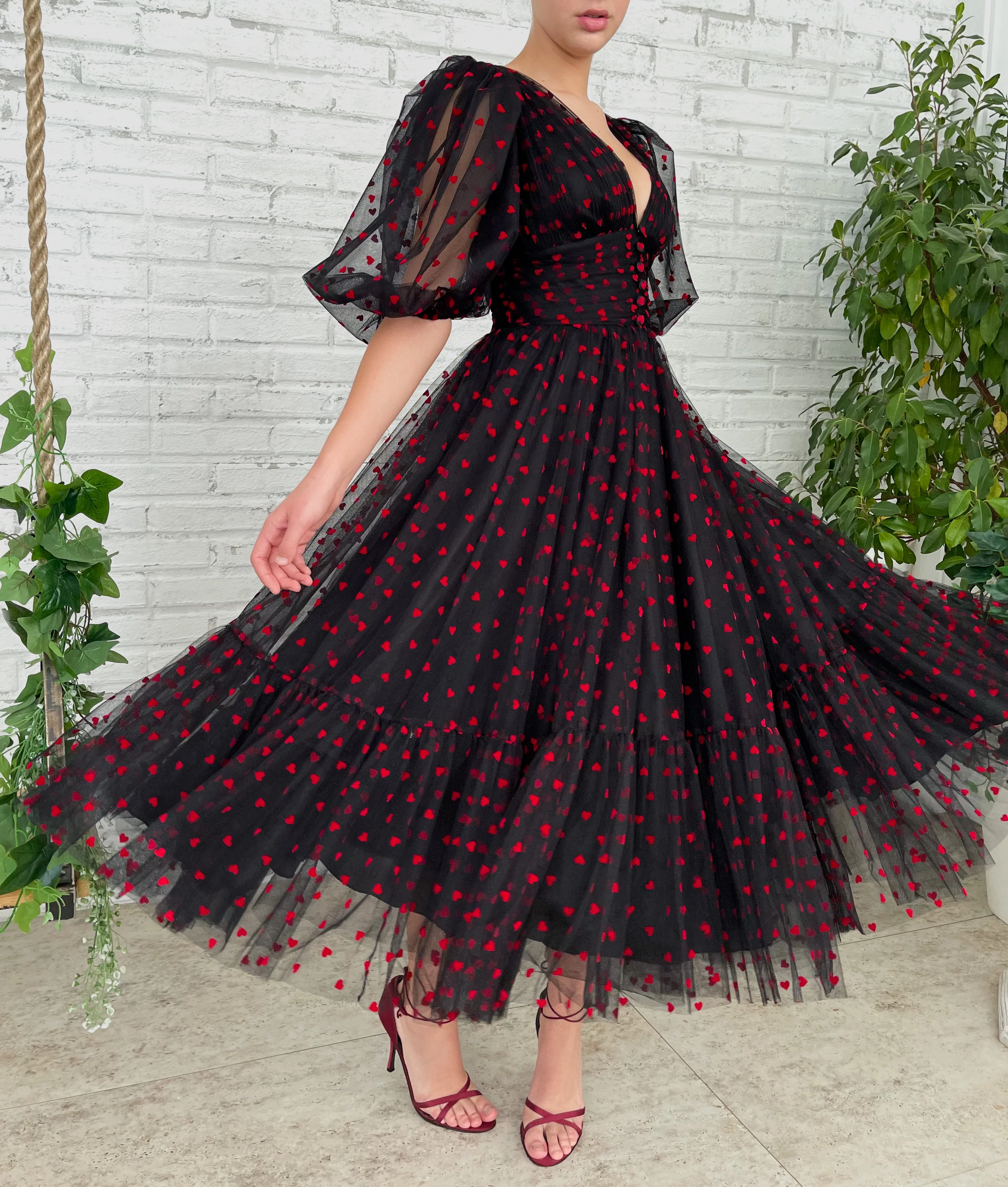 Fluttering Hearts Midi Dress - Image 7