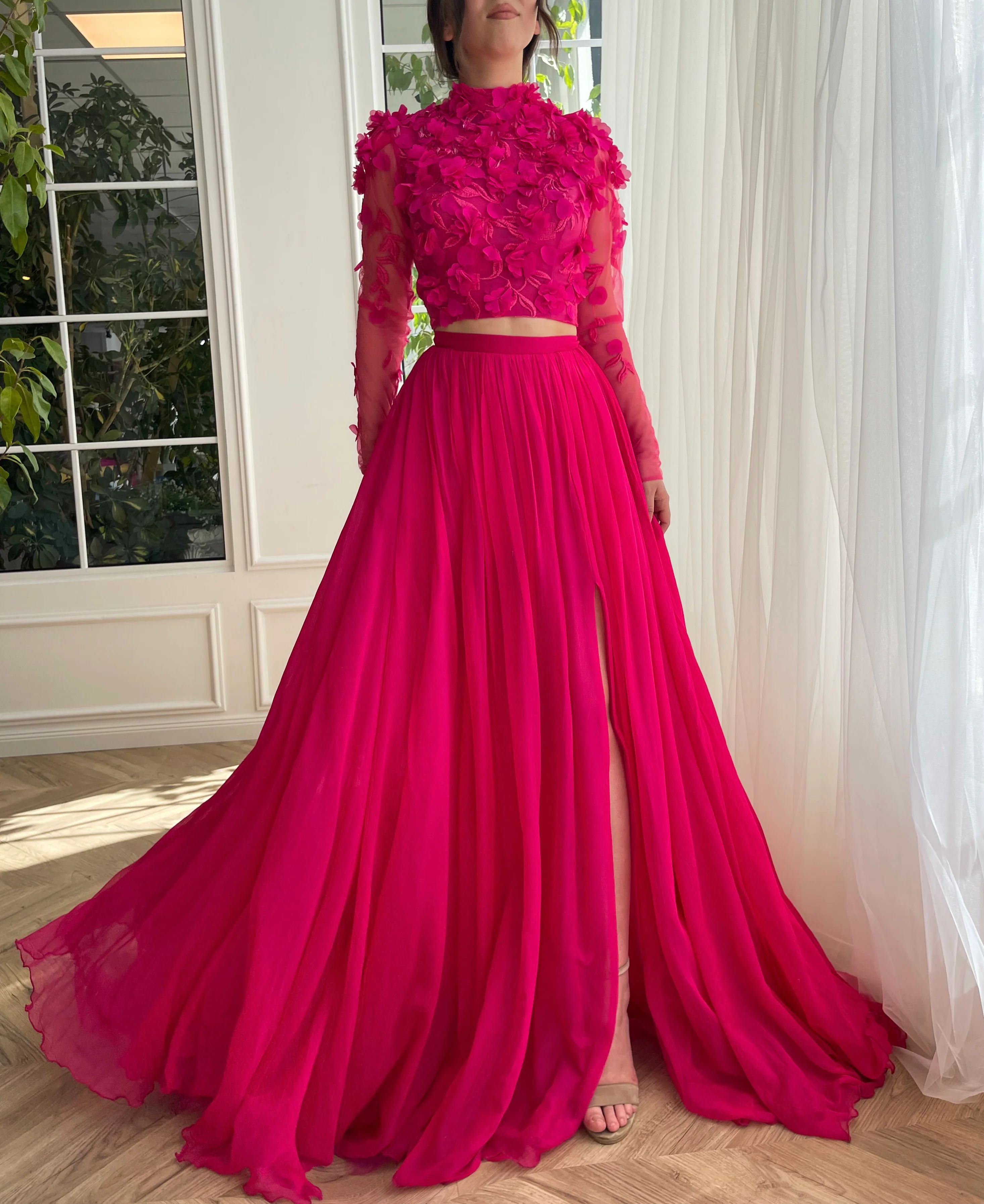 Fuchsia Elegance Ensemble Gown - Image 4