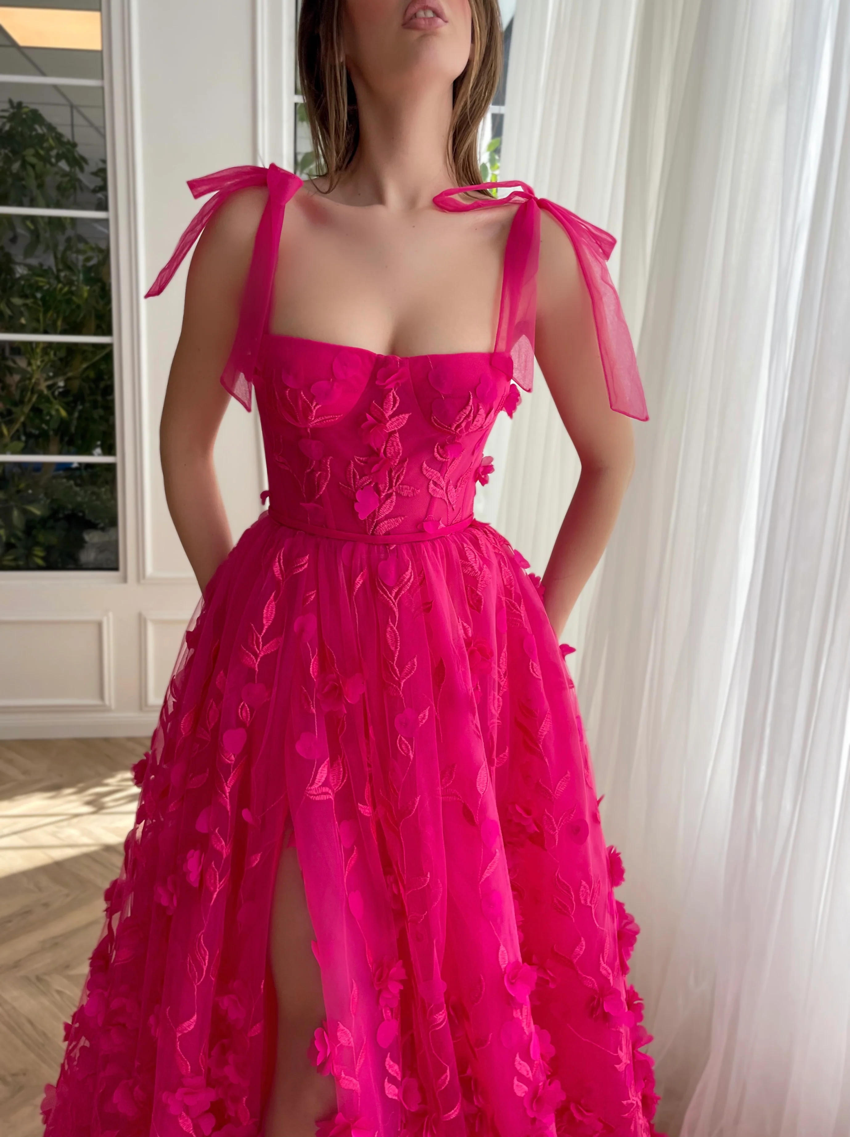 Fuchsia Elegance Lace Gown - Image 2