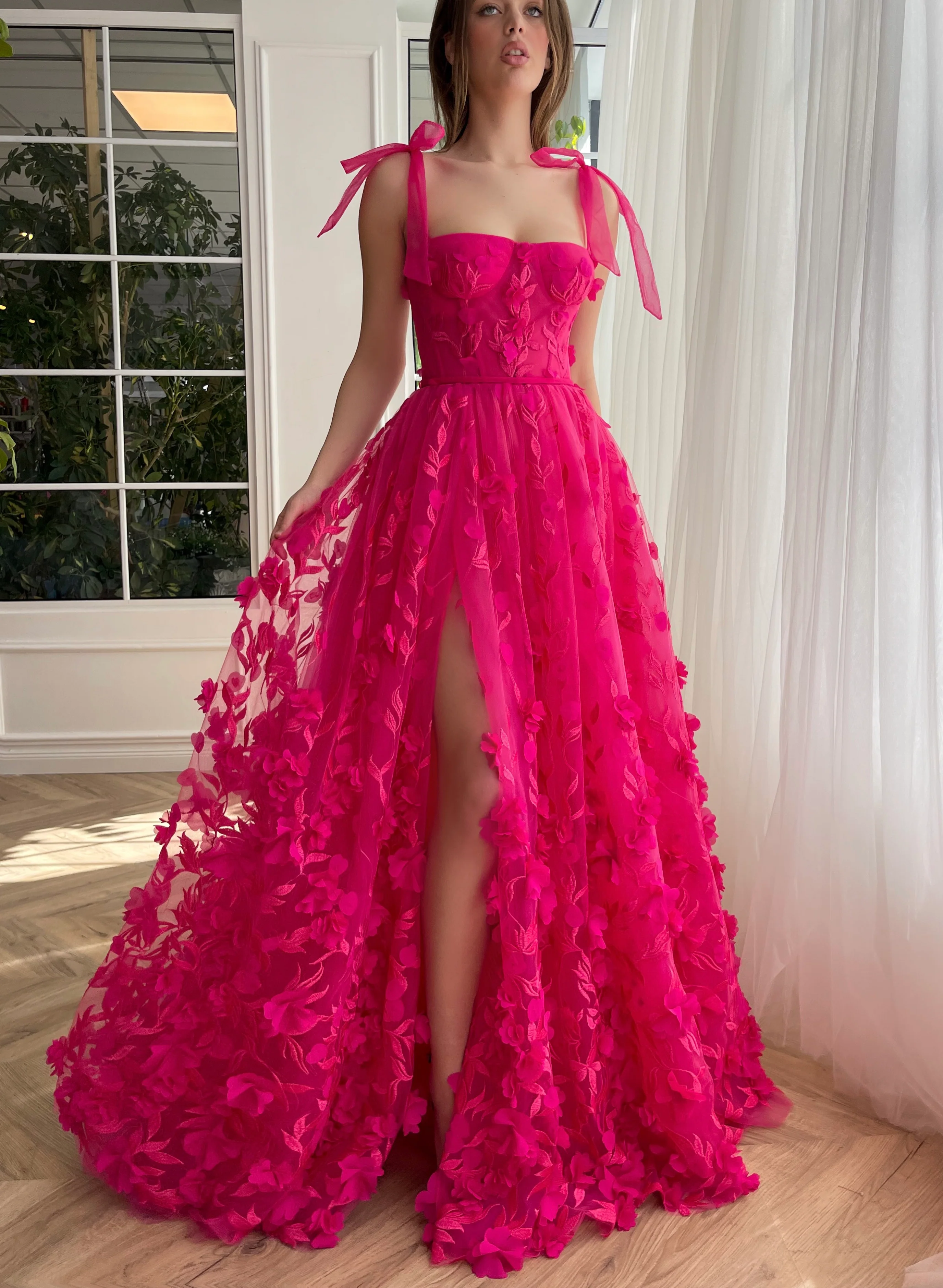 Fuchsia Elegance Lace Gown - Image 5