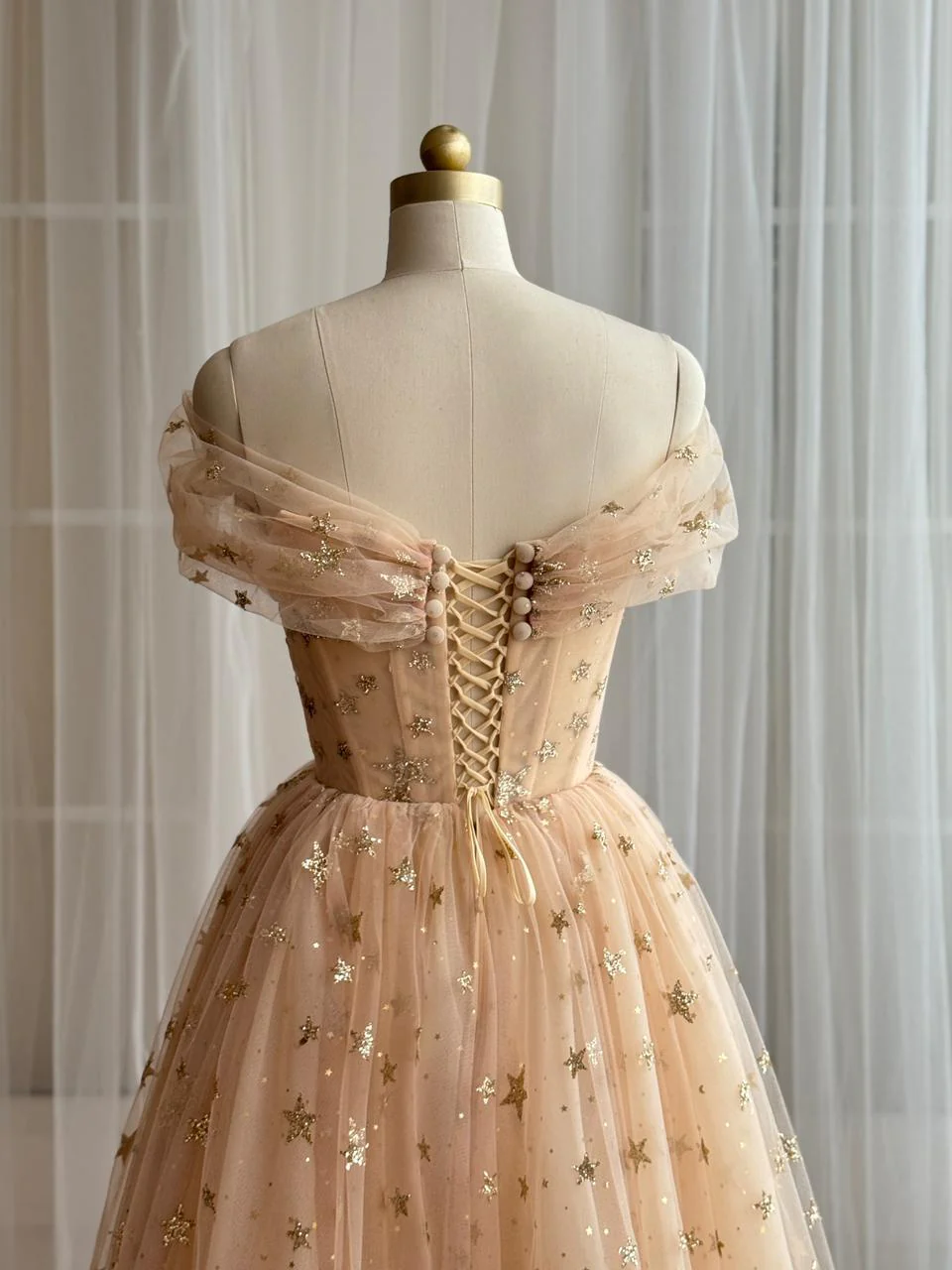 Gold Starry Midi Dress - Image 5